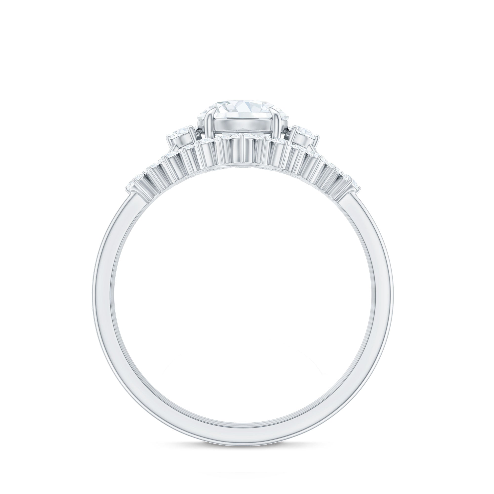 Vintage Inspired Moissanite 3 Piece Wedding Ring Sets D-VS1 - Rosec Jewels