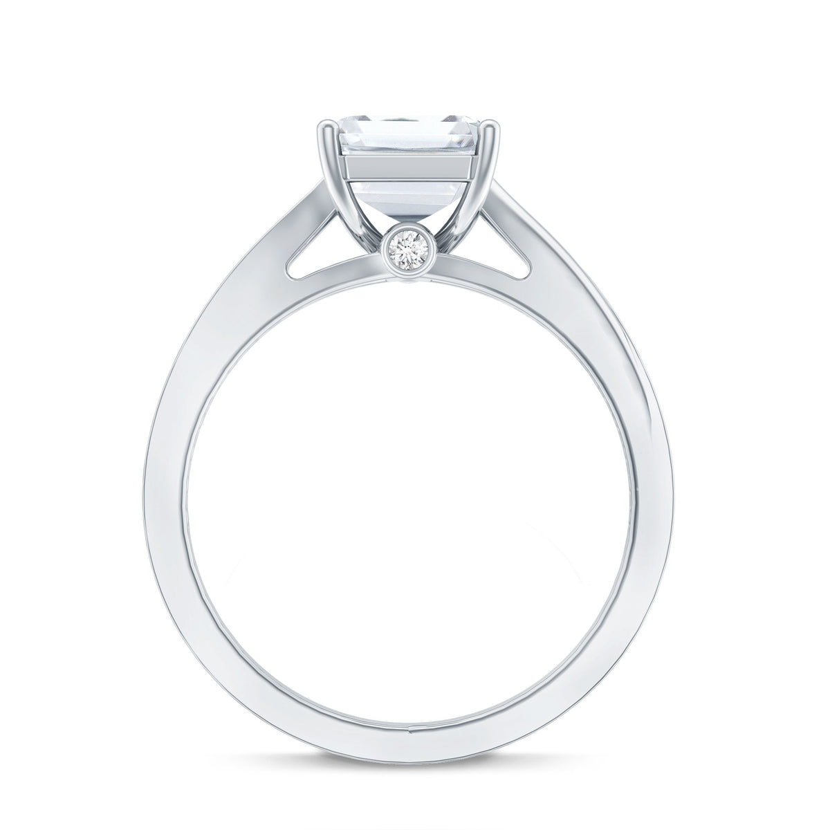 Rosec Jewels-IGI Certified 3 Carat Lab Grown Diamond Emerald Cut Engagement Ring in Split Shank