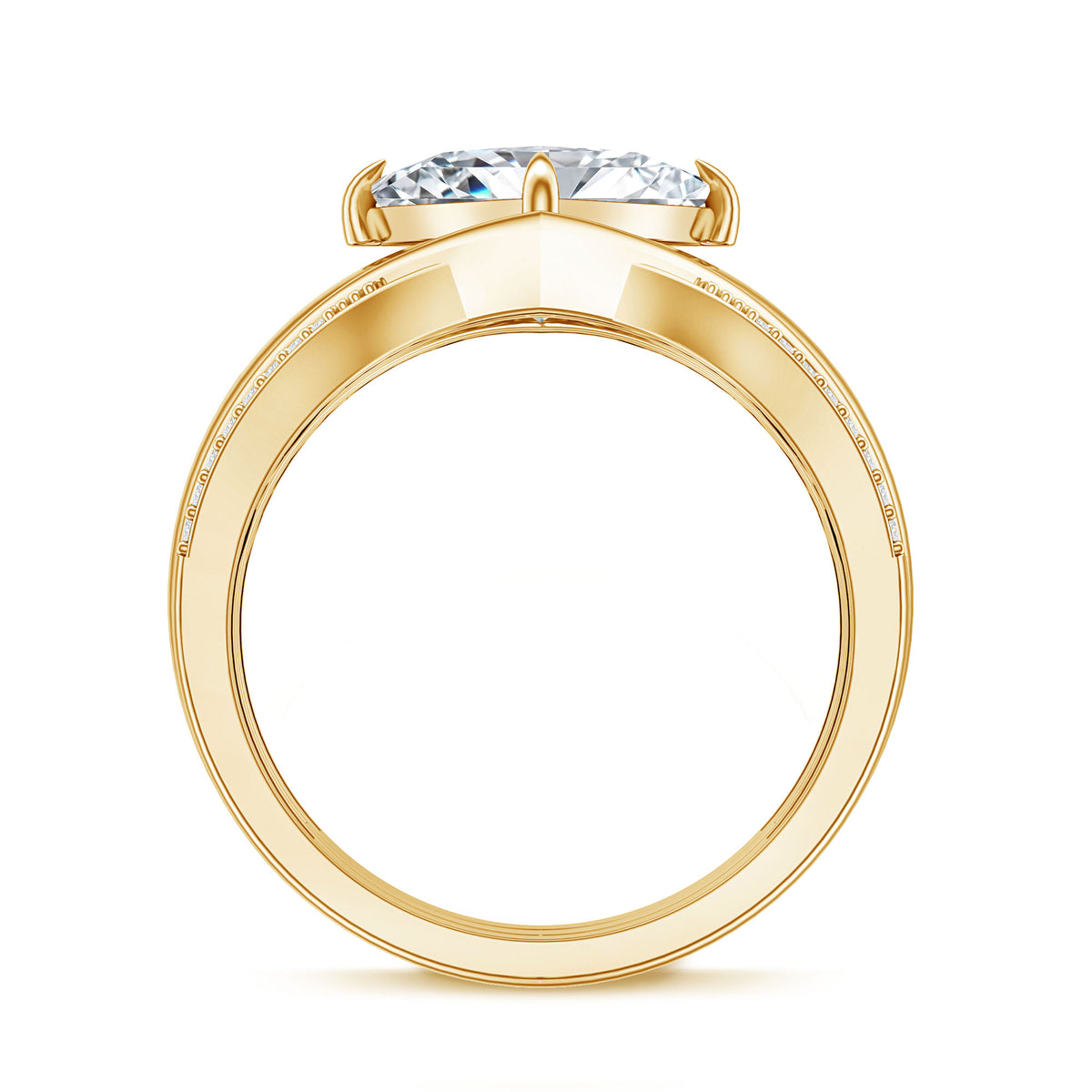 IGI Graded 3 Carat Lab Grown Diamond Princess Cut Engagement Ring with Enhancers Lab - ( E-VS1 ) - Rosec Jewels