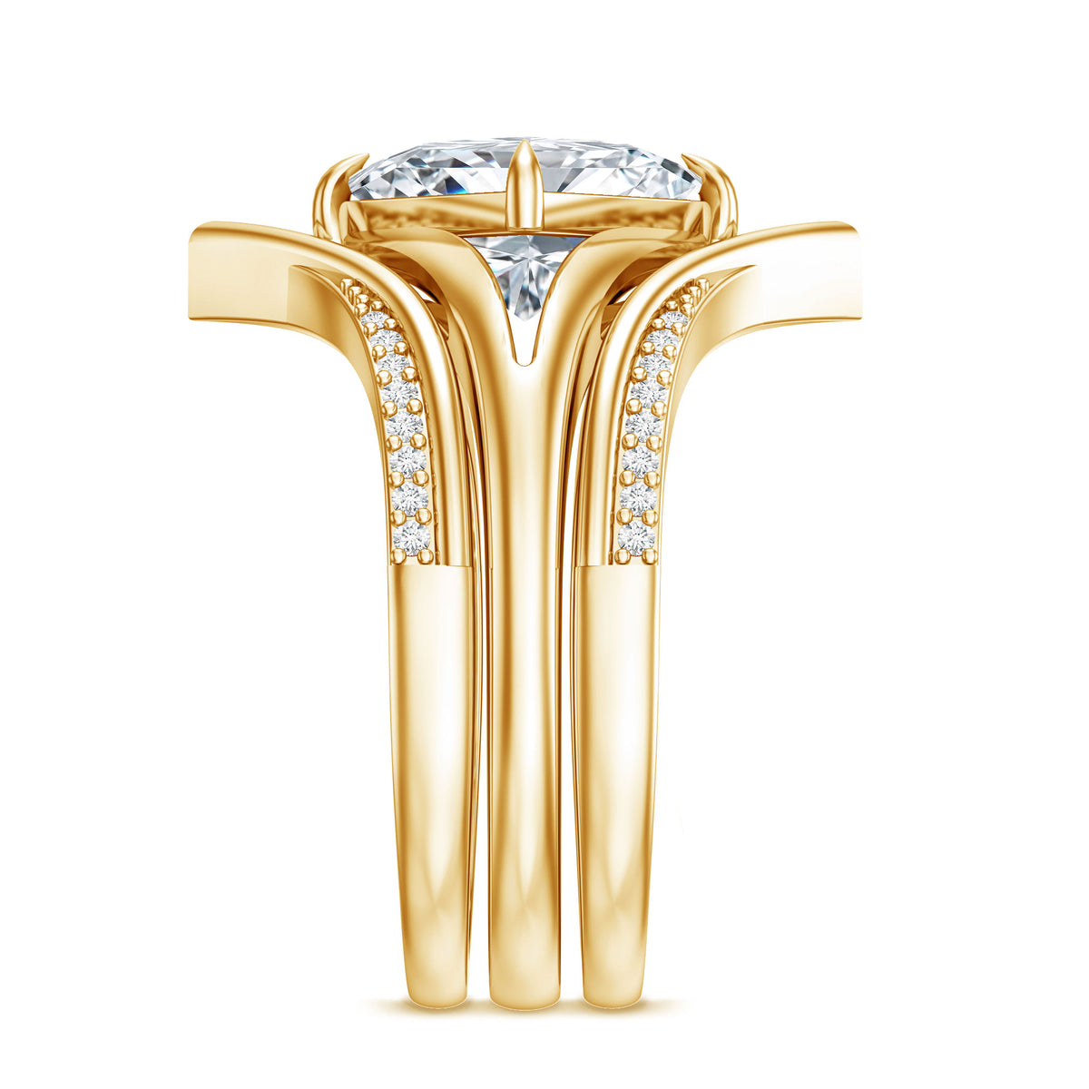 IGI Graded 3 Carat Lab Grown Diamond Princess Cut Engagement Ring with Enhancers Lab - ( E-VS1 ) - Rosec Jewels