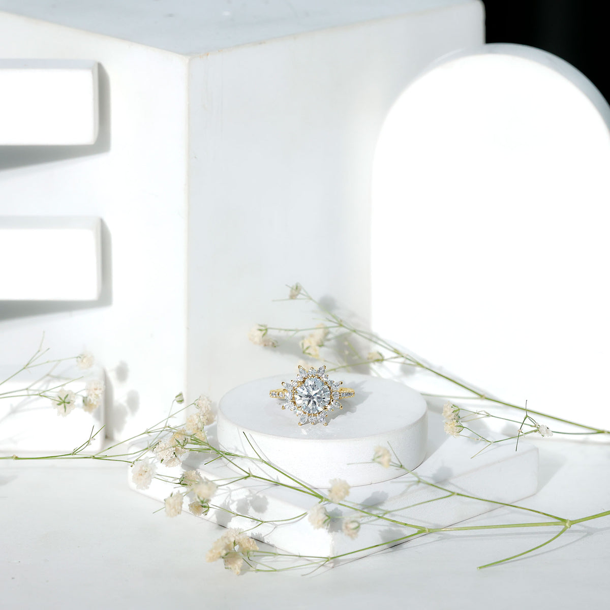 IGI Documented 2 Carat Lab Grown Diamond Cocktail Ring with Halo Lab - ( E-VS1 ) - Rosec Jewels