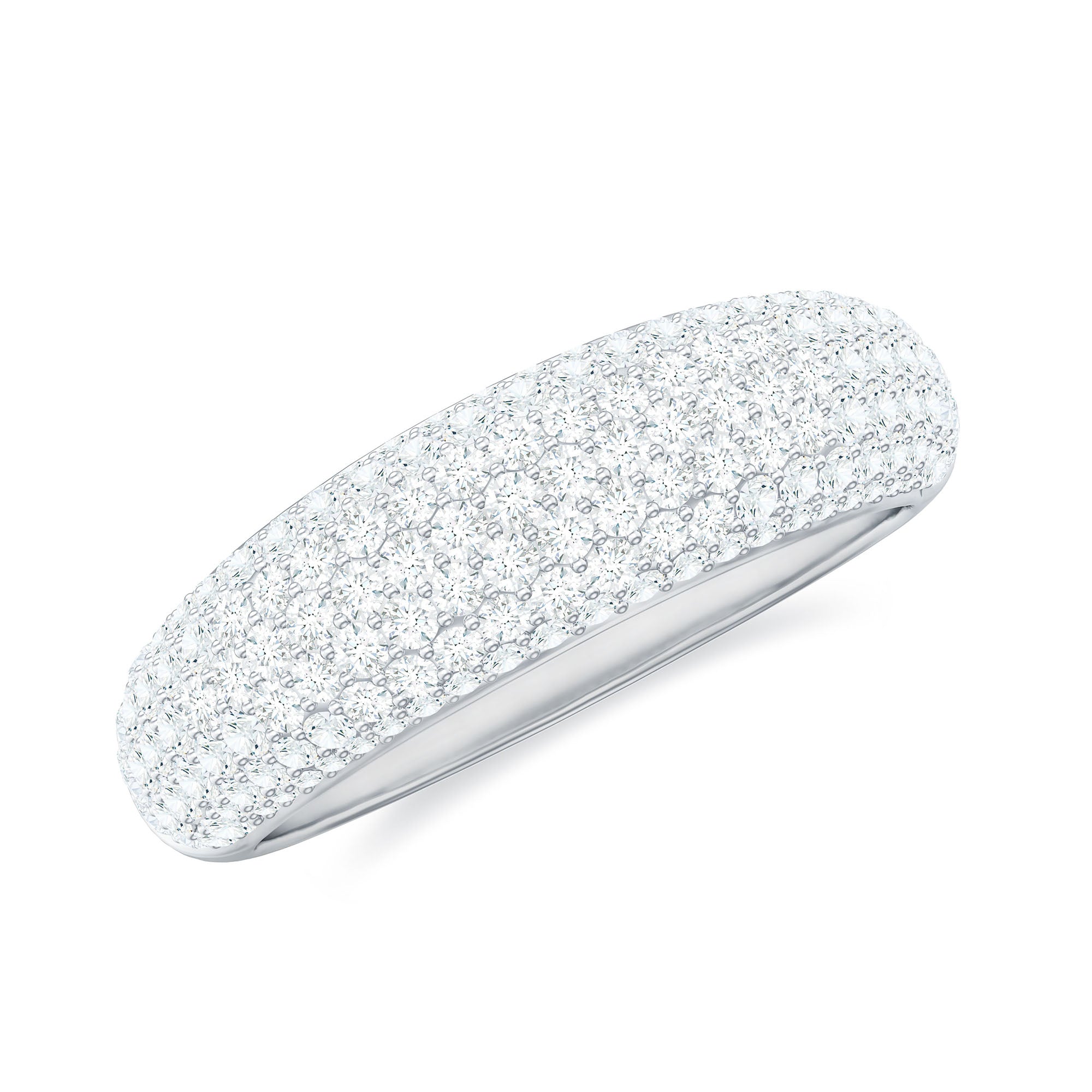 1.75 CT Pave Set Zircon Statement Anniversary Band Ring in Gold