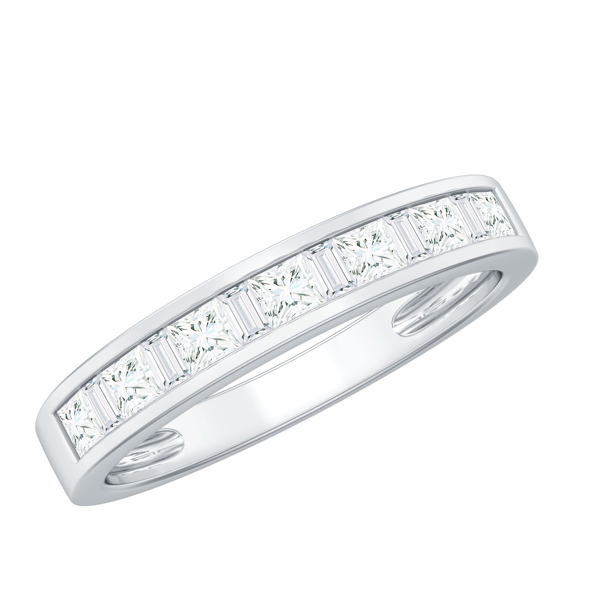 Channel Set Diamond Half Eternity Band Ring