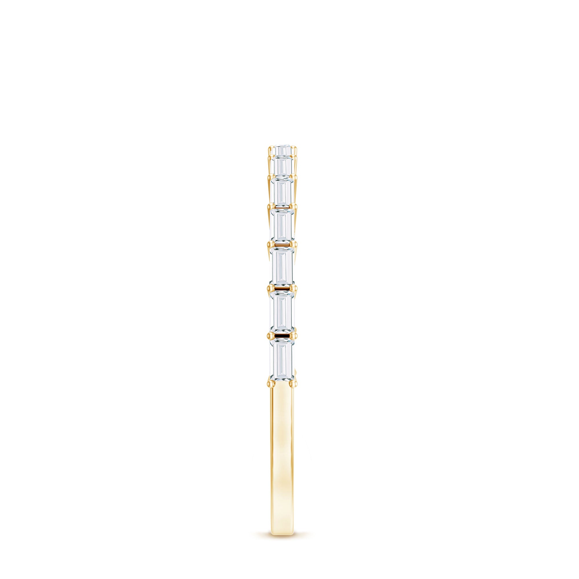 Rosec Jewels-Baguette Cut Diamond Stackable Ring in Shared Prong Setting