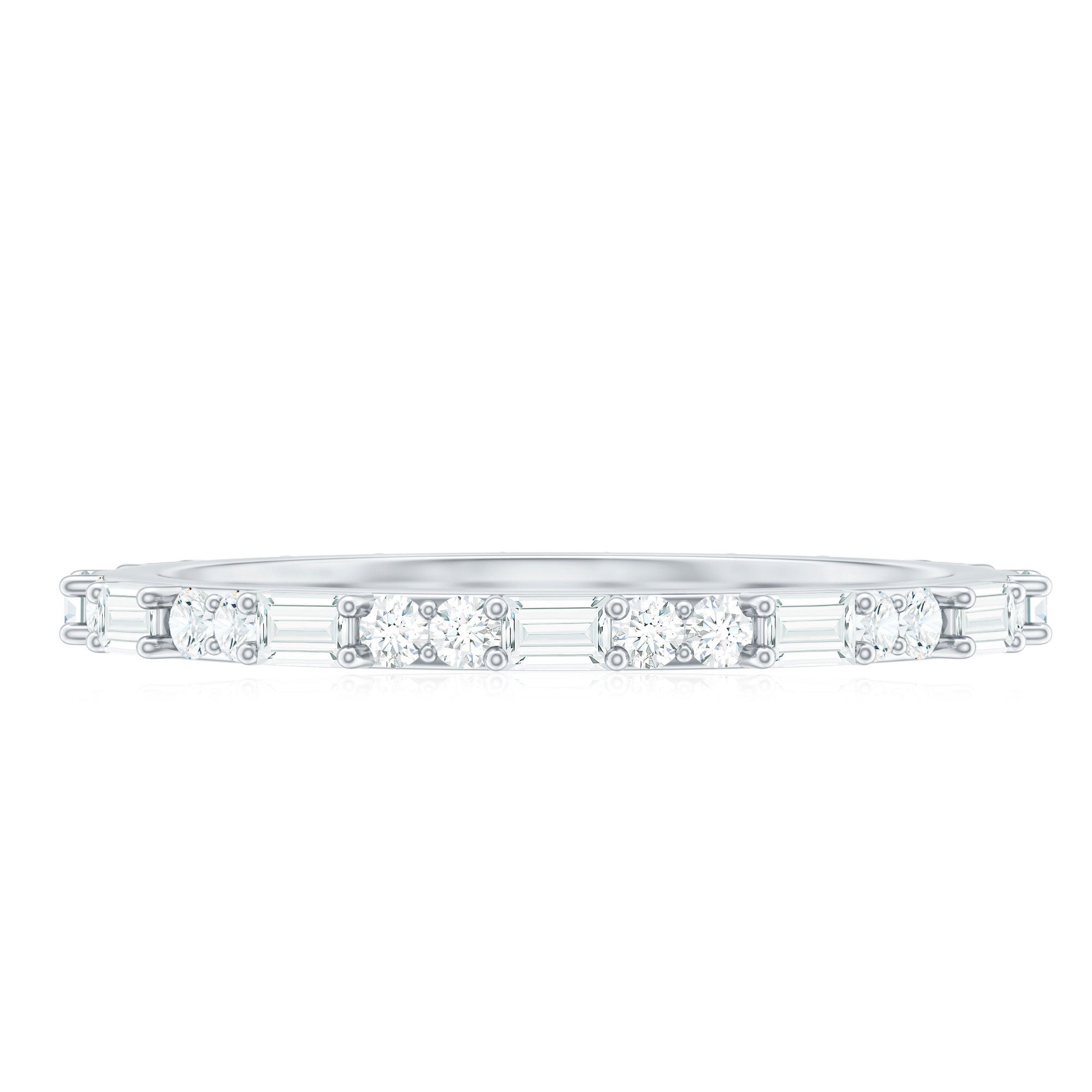Certified Genuine Diamond Full Eternity Stackable Ring Natural - ( HI-SI ) - Rosec Jewels