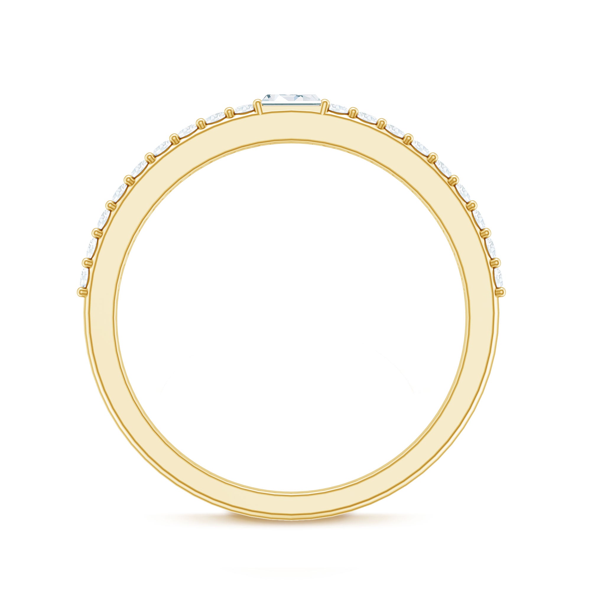 Real Diamond Half Eternity Ring Natural - ( HI-SI ) - Rosec Jewels