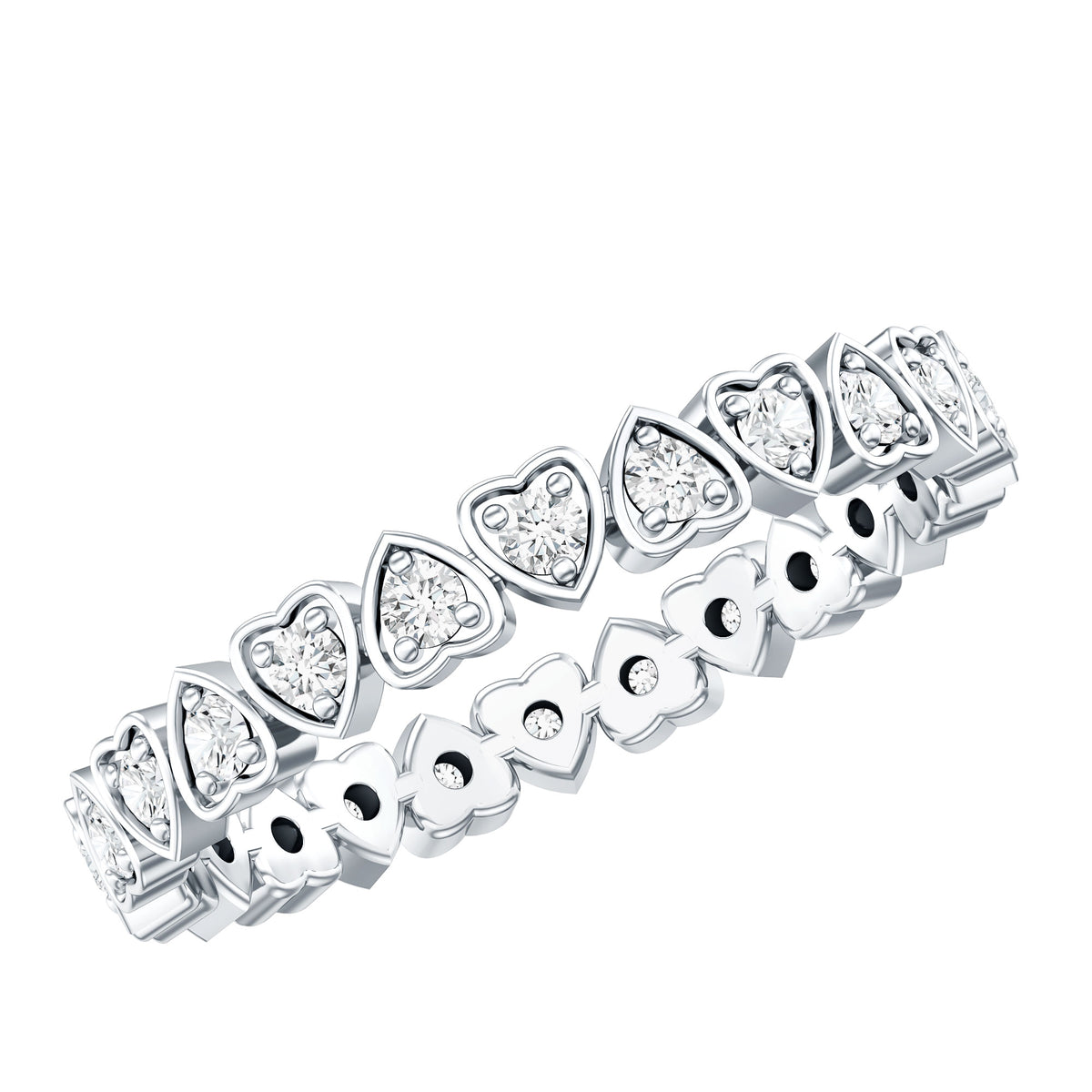 Certified Diamond Heart Eternity Band Ring