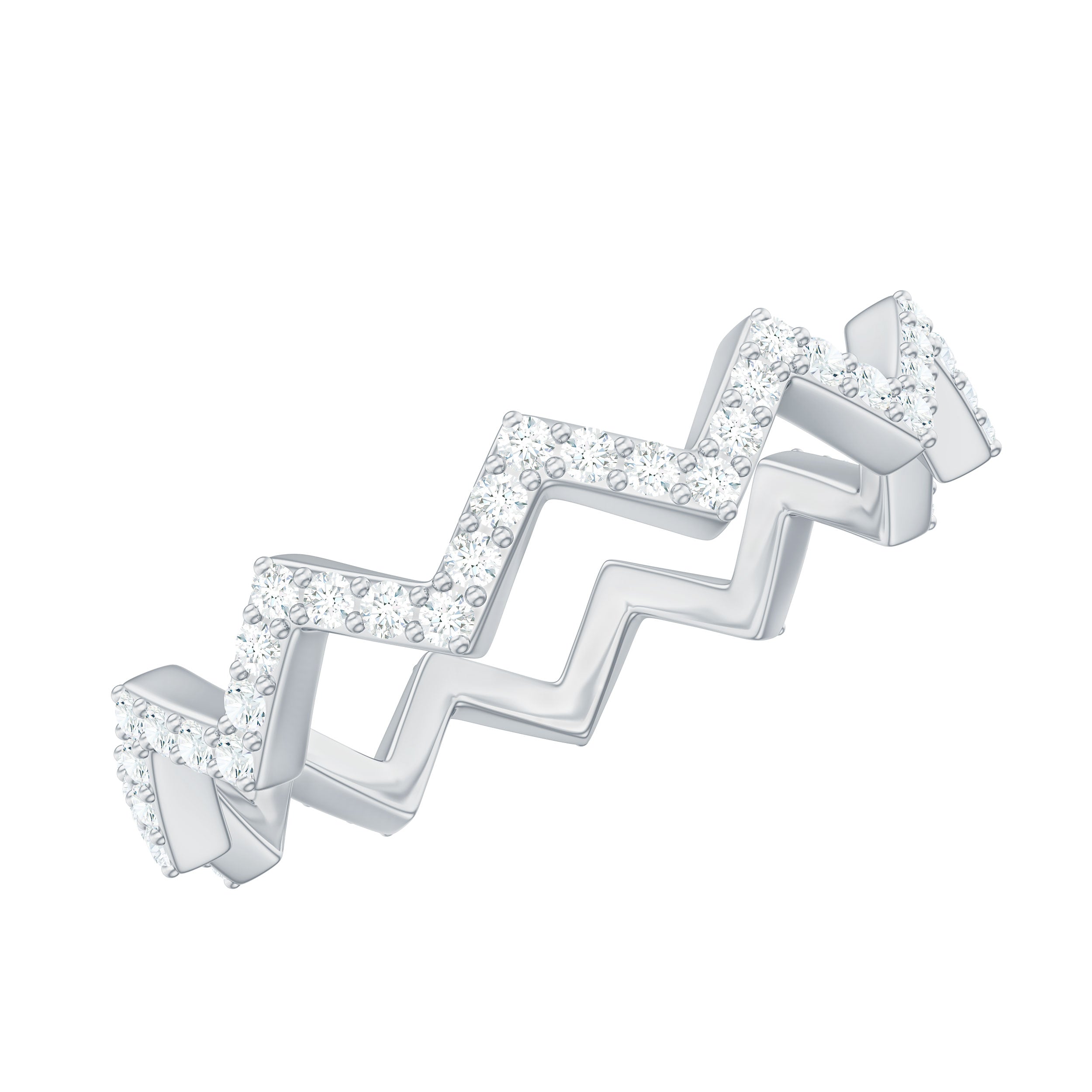 Minimal Natural Diamond Zig Zag Eternity Ring in Gold