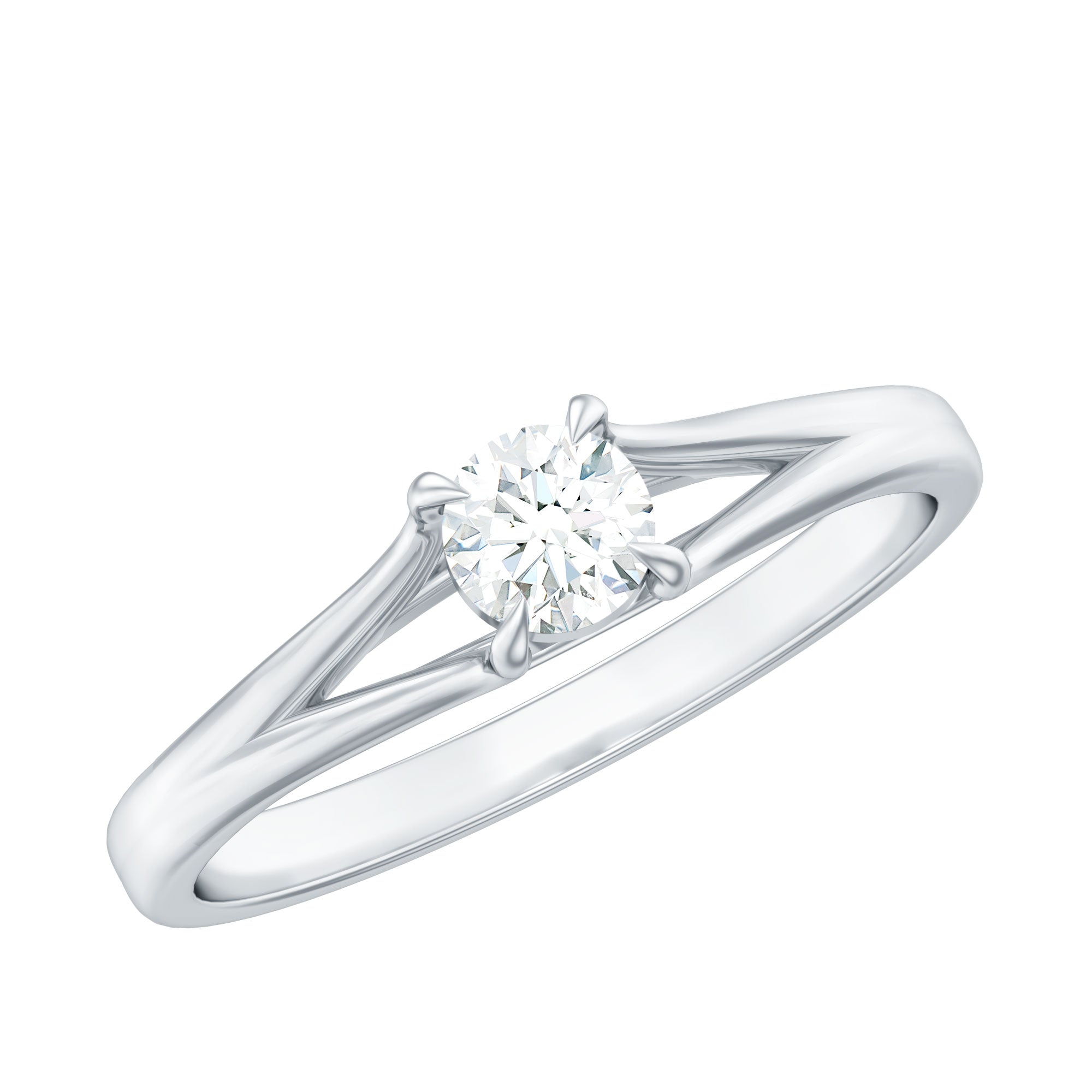 Certified Diamond Solitaire Ring in Claw Setting Natural - ( HI-SI ) - Rosec Jewels