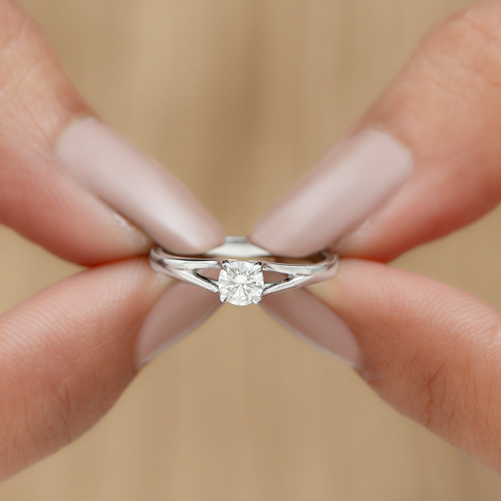Certified Diamond Solitaire Ring in Claw Setting Natural - ( HI-SI ) - Rosec Jewels
