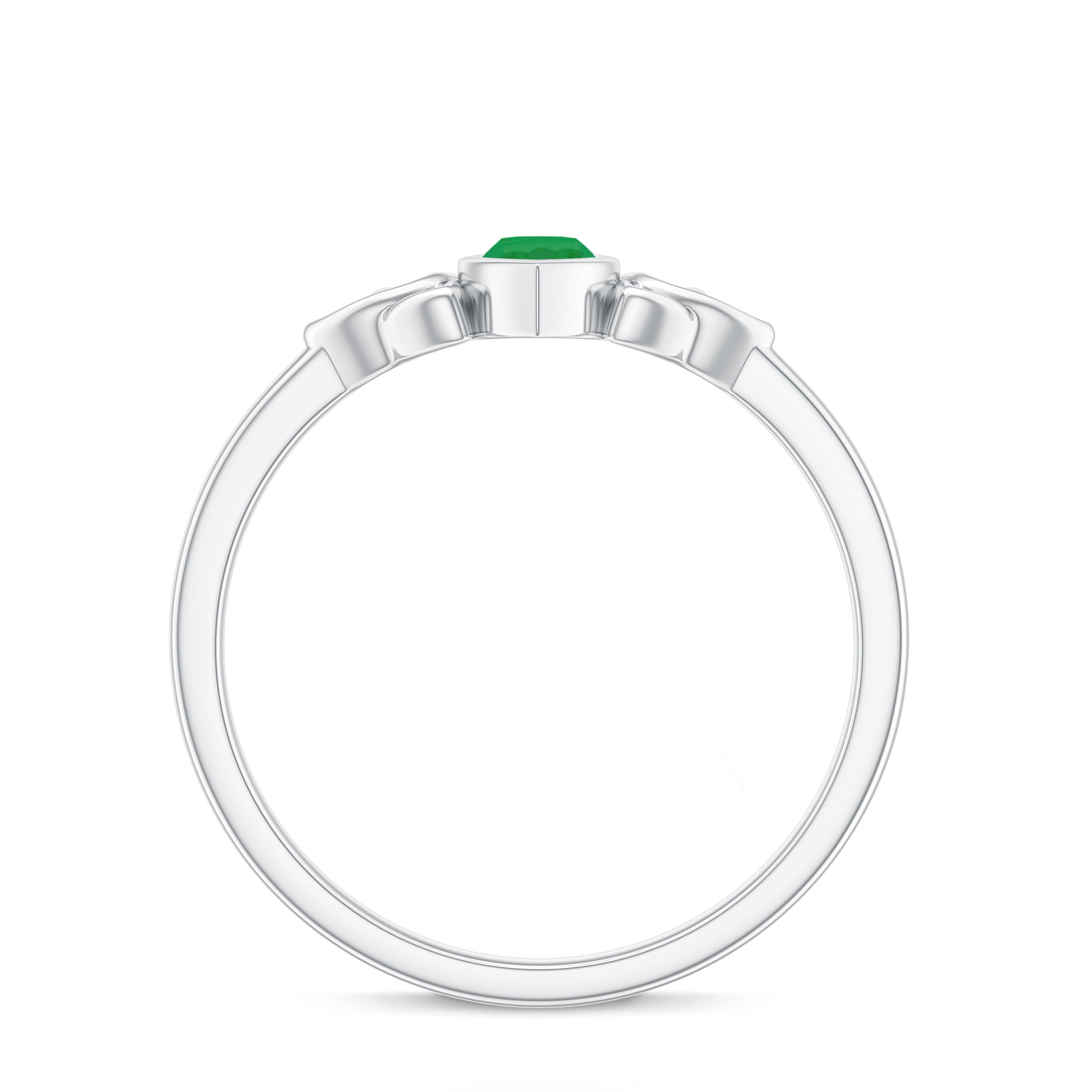 Marquise Cut Natural Emerald Celtic Engagement Ring in Bezel Setting AAA - Rosec Jewels