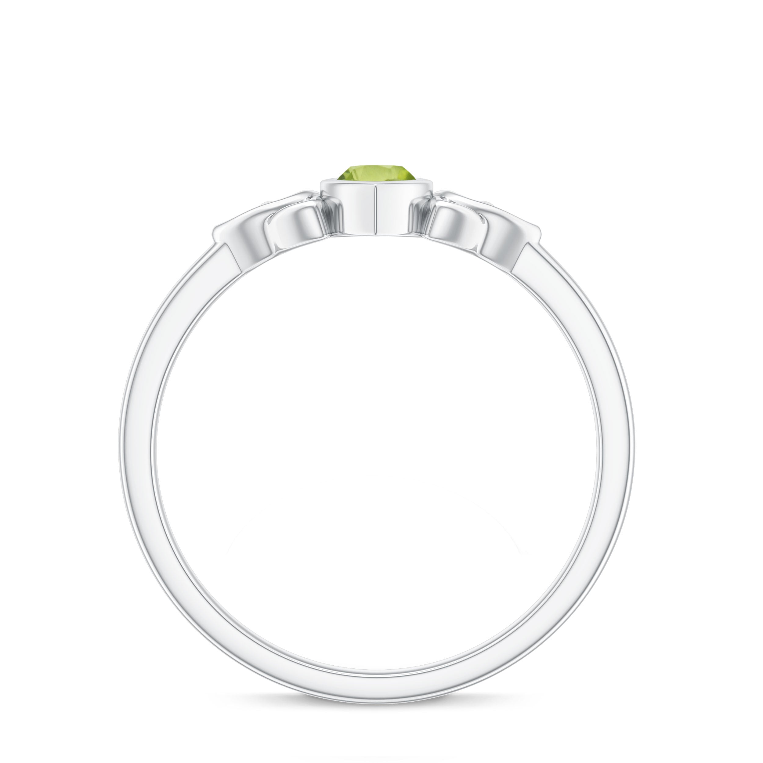 Natural 0.7 Carat Marquise Peridot Promise Ring with Celtic Knot AAA - Rosec Jewels