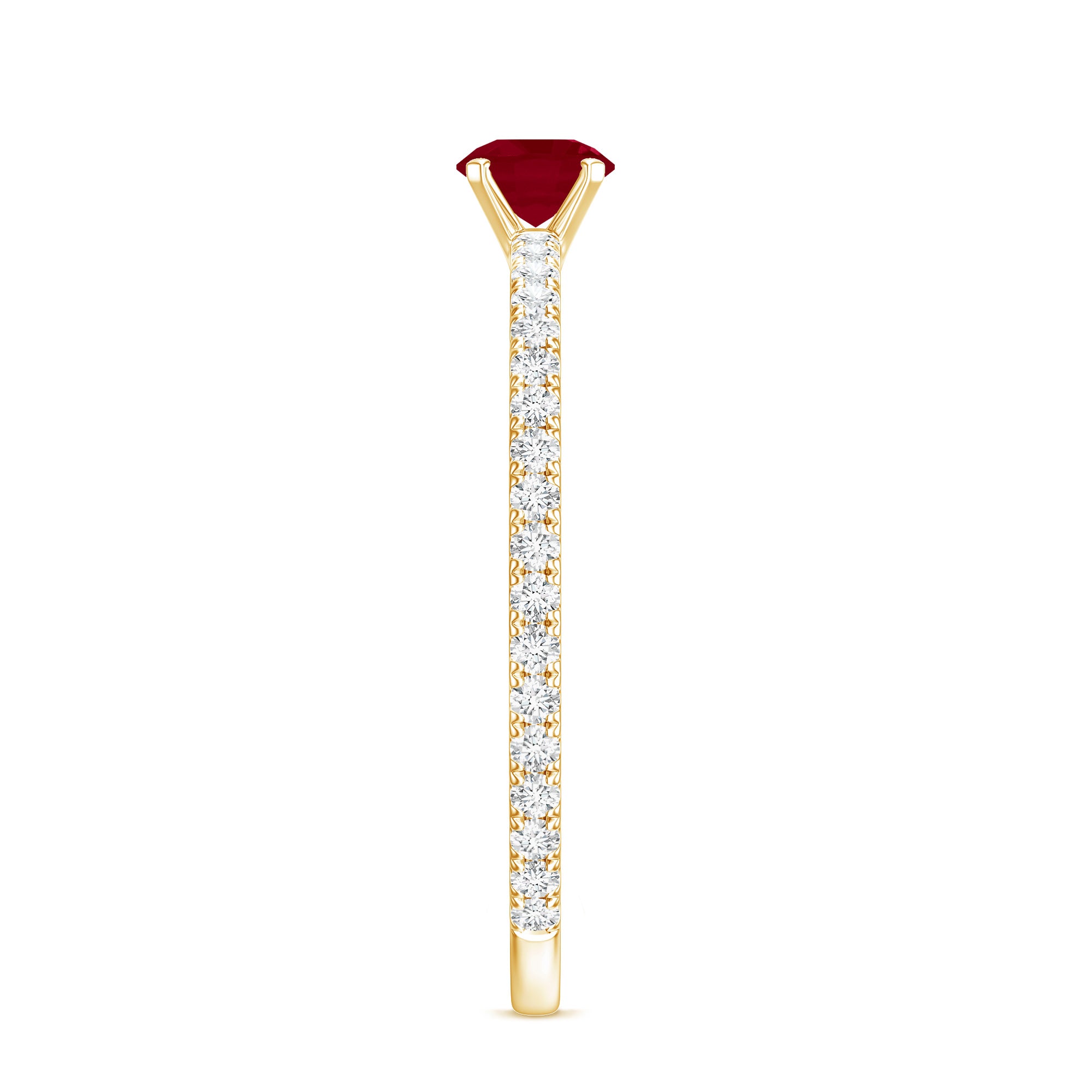 Natural Ruby Promise Ring with Diamond for Women AAA - Rosec Jewels