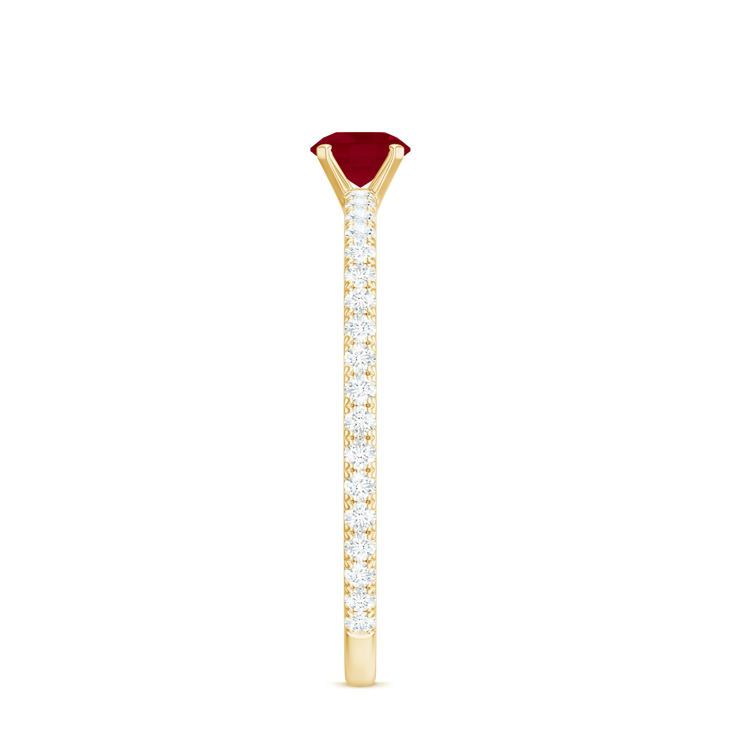 Rosec Jewels-Natural Ruby Promise Ring with Diamond for Women