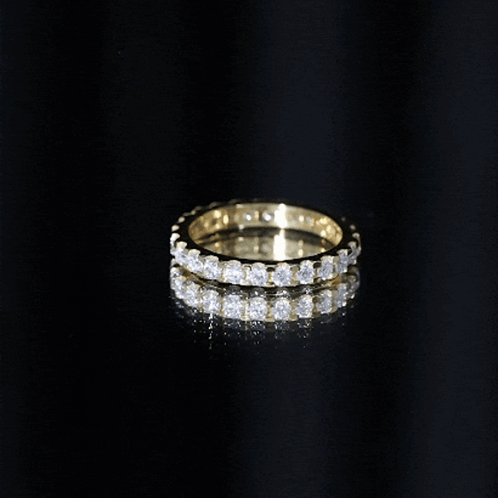 Brilliant Cut Round Moissanite Eternity Anniversary Band D-VS1 - Rosec Jewels