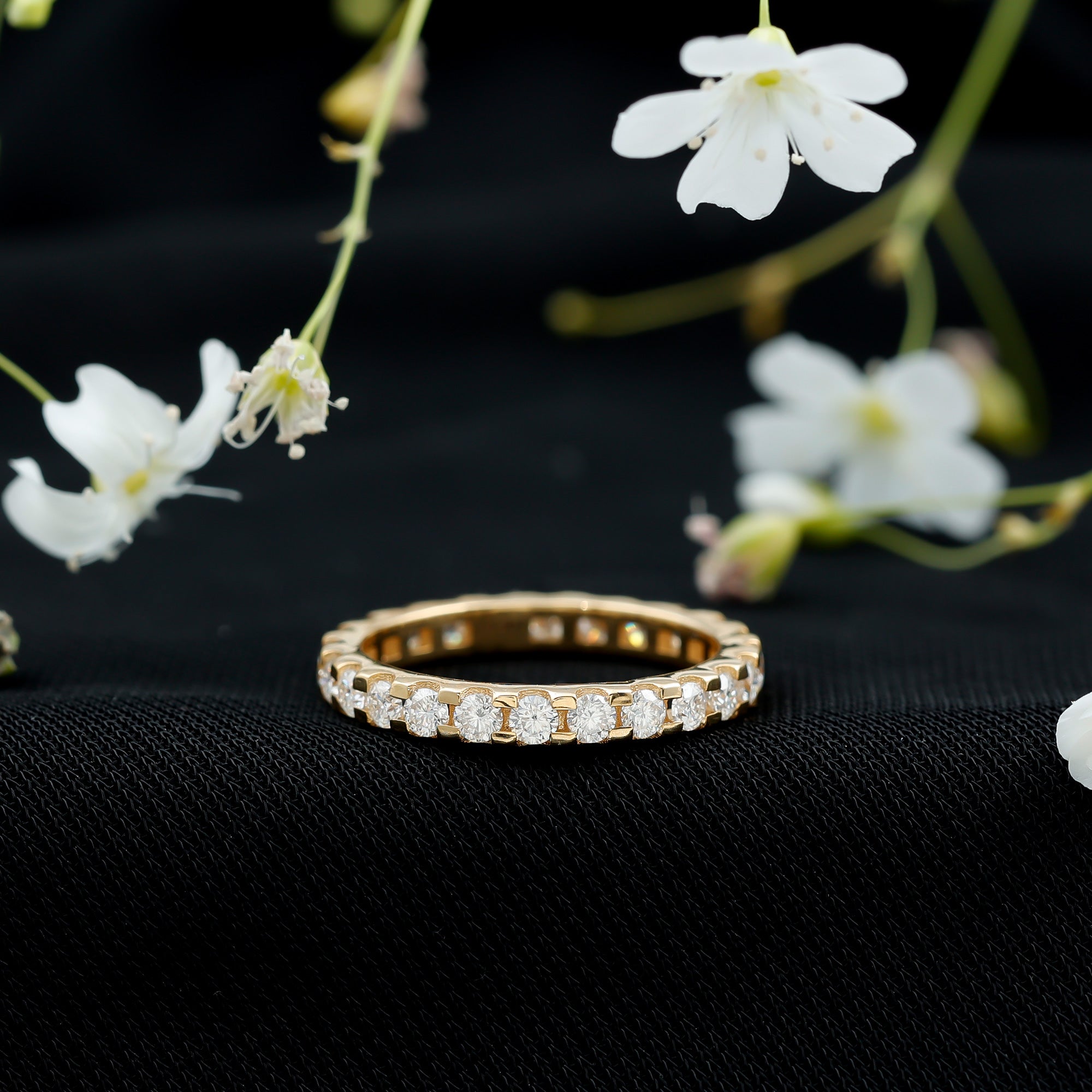Brilliant Cut Round Moissanite Eternity Anniversary Band D-VS1 - Rosec Jewels