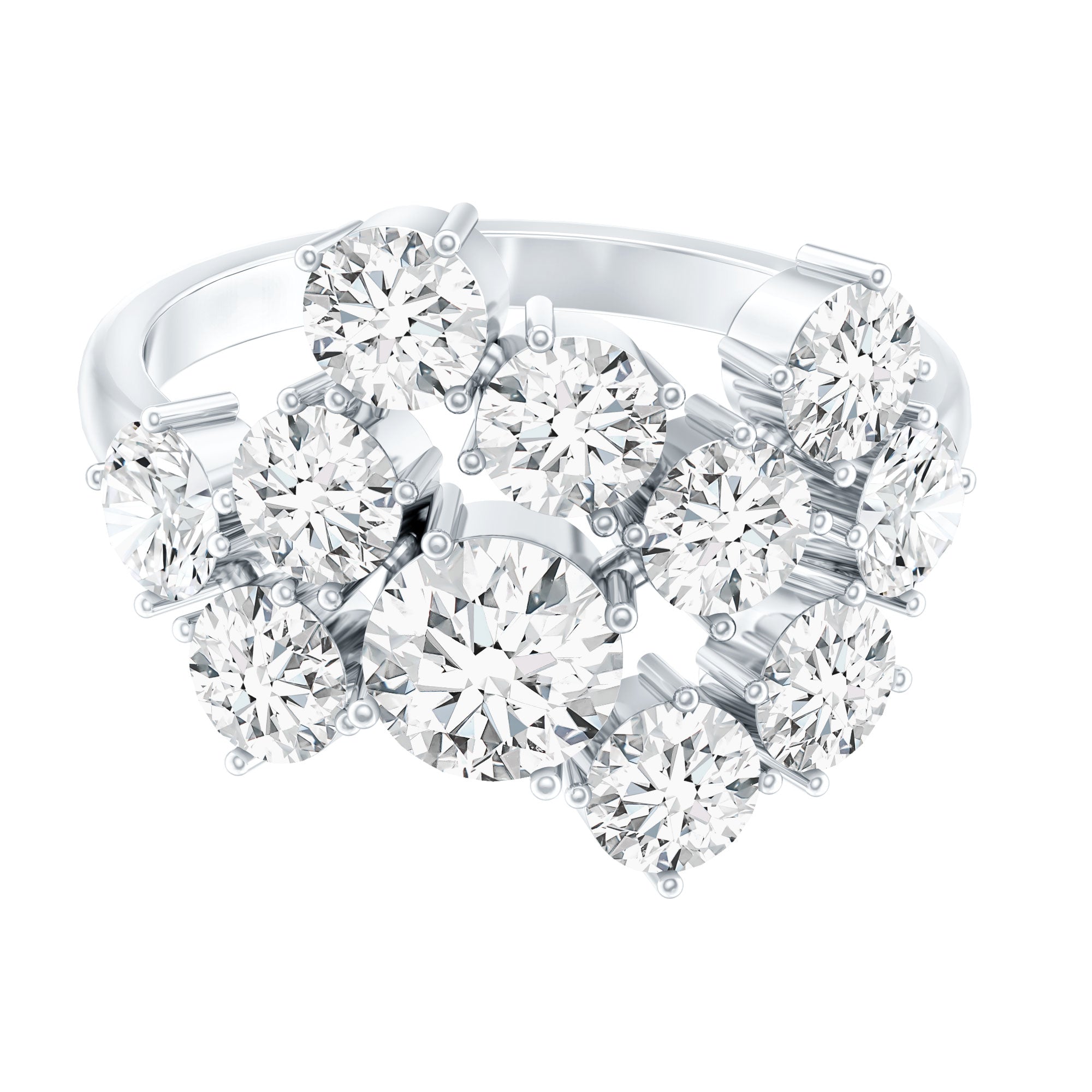 Round Cut Moissanite Statement Ring for Women