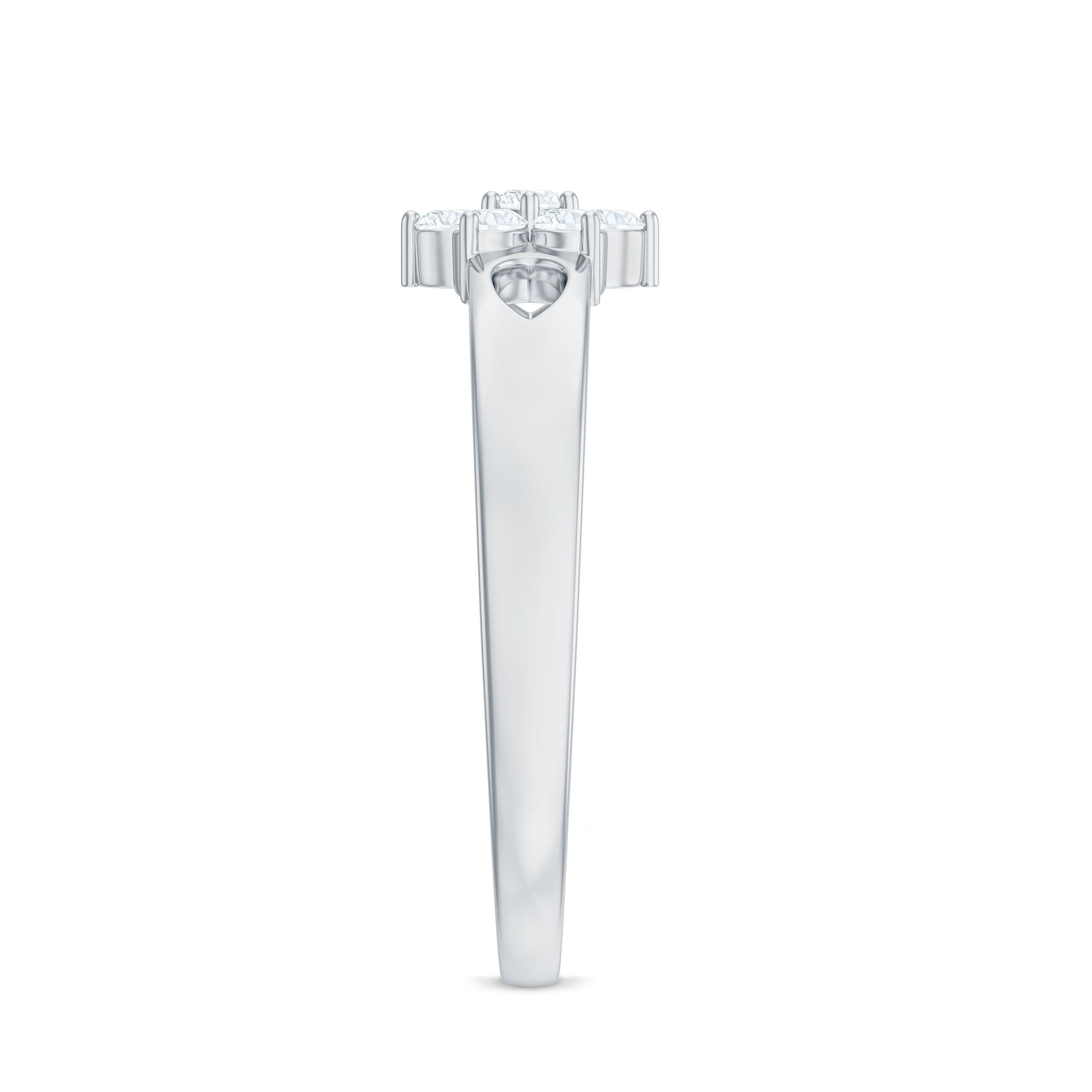 Nature Inspired Diamond Flower Promise Ring for Proposal Natural - ( HI-SI ) - Rosec Jewels