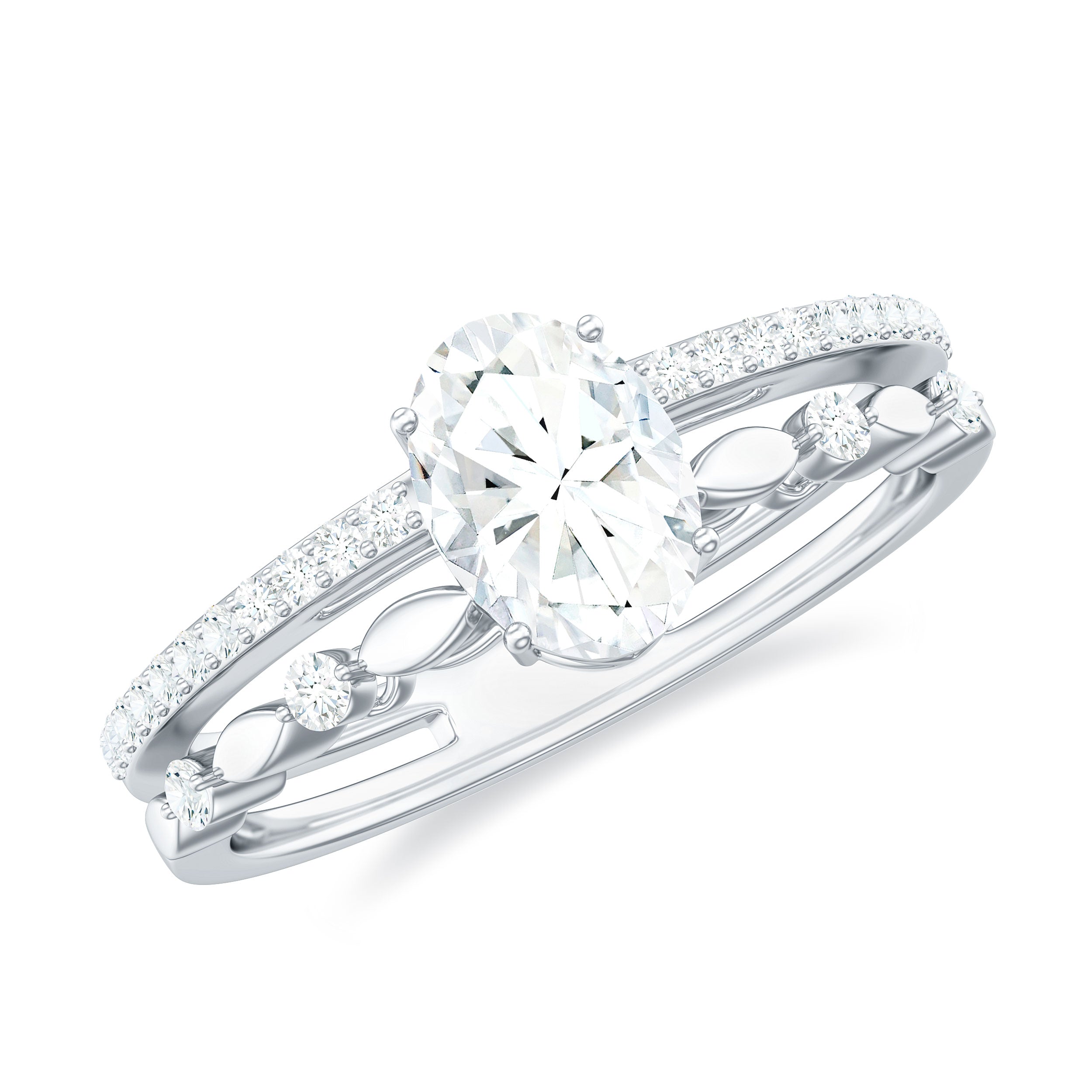 Oval Cut Moissanite Engagement Ring For Women