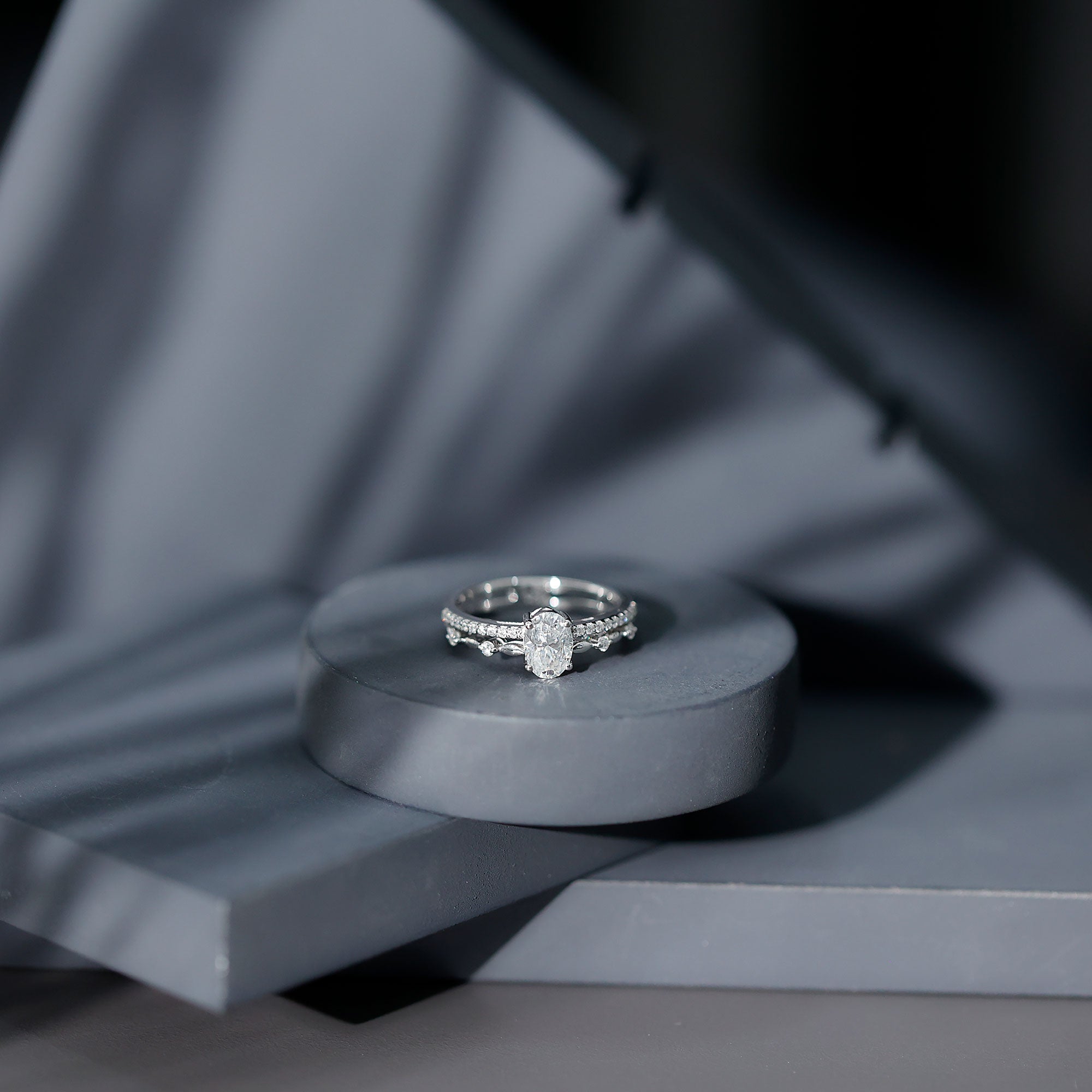 Rosec Jewels-Oval Cut Moissanite Engagement Ring For Women