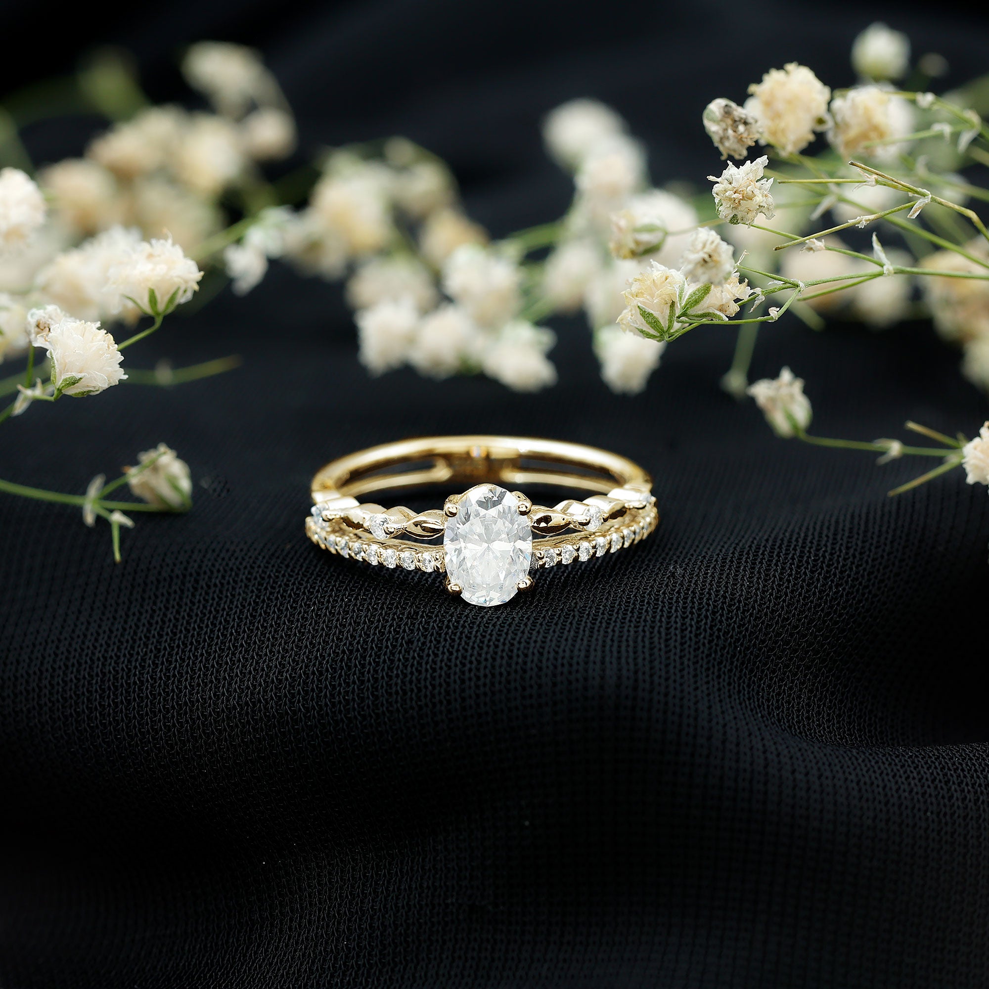 Rosec Jewels-Oval Cut Moissanite Engagement Ring For Women