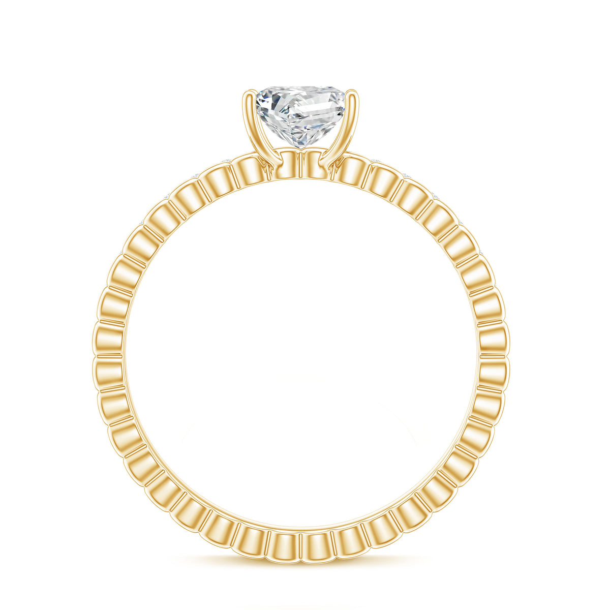Certified Moissanite Square Cut Engagement Ring For Women D-VS1 - Rosec Jewels