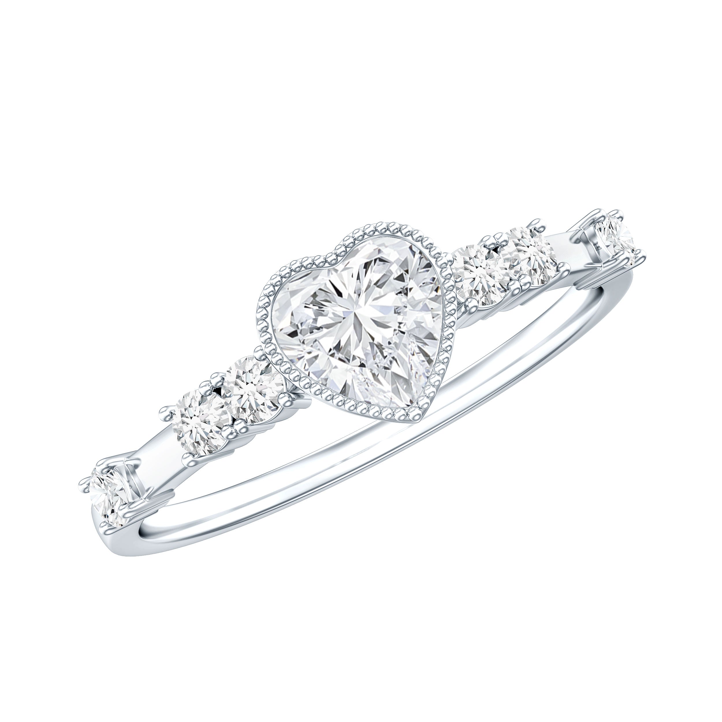 Heart Shaped Moissanite Pre Engagement Ring D-VS1 - Rosec Jewels