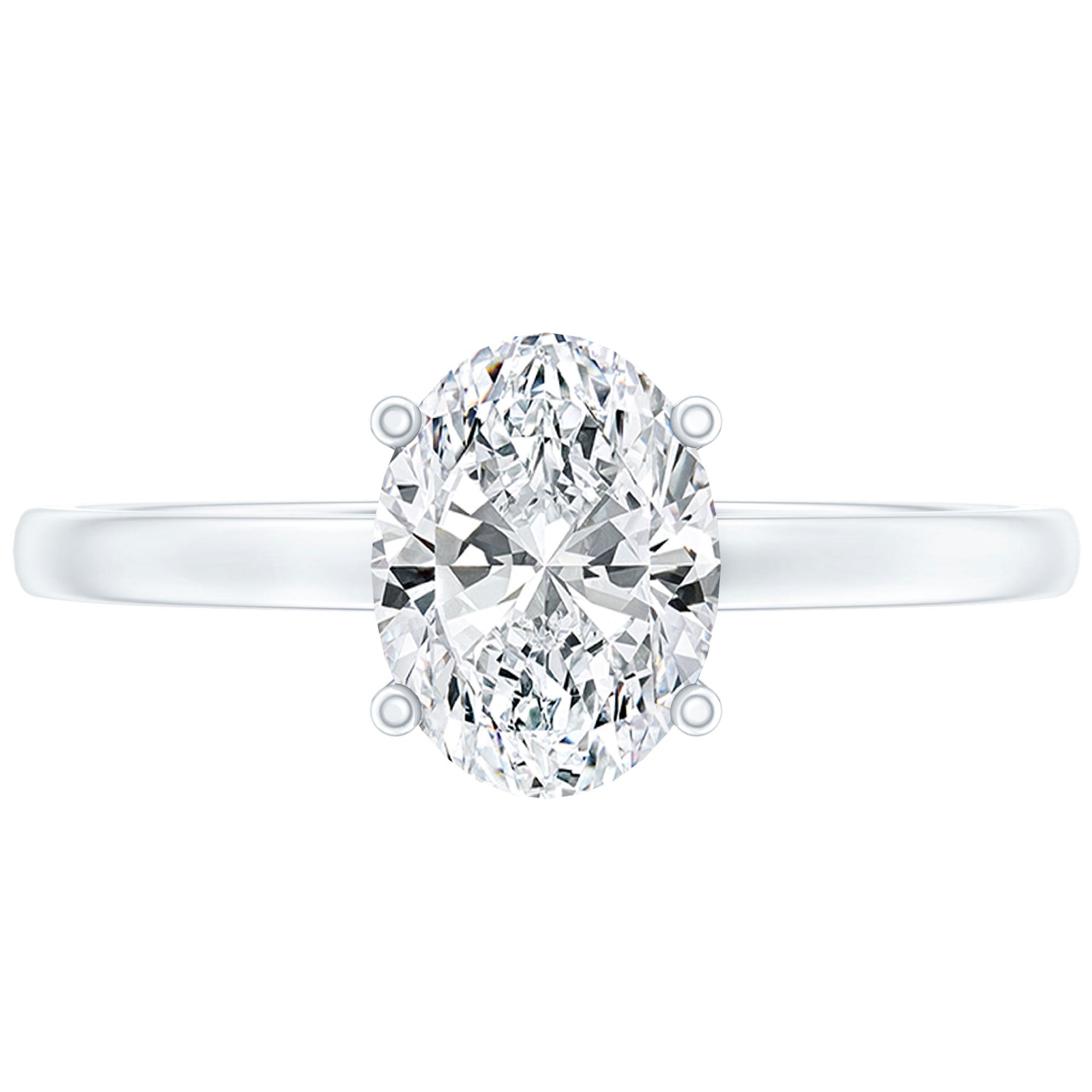 6X8 MM Oval Moissanite Solitaire Engagement Ring