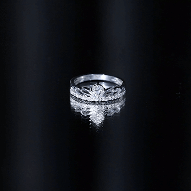 Certified Round Diamond Crown Ring Natural - ( HI-SI ) - Rosec Jewels