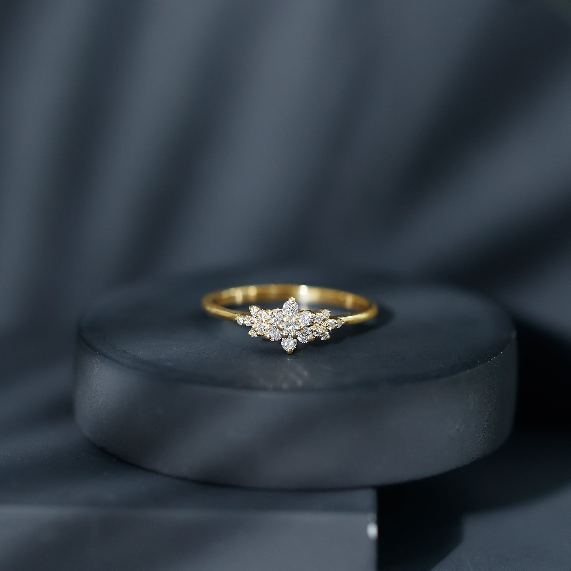Certified Diamond Flower Promise Ring Natural - ( HI-SI ) - Rosec Jewels