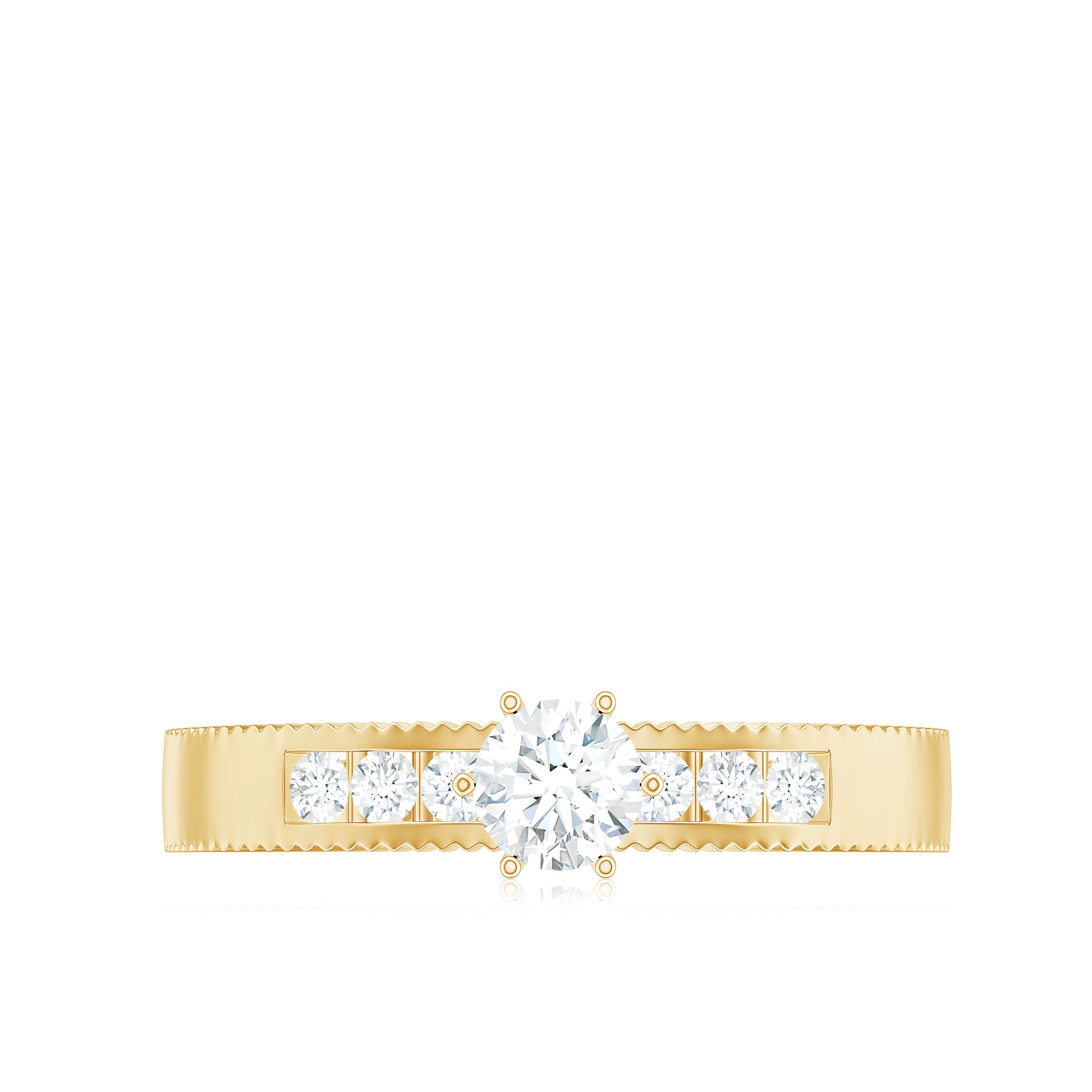 Natural Diamond Solitaire Engagement Ring for Women Natural - ( HI-SI ) - Rosec Jewels