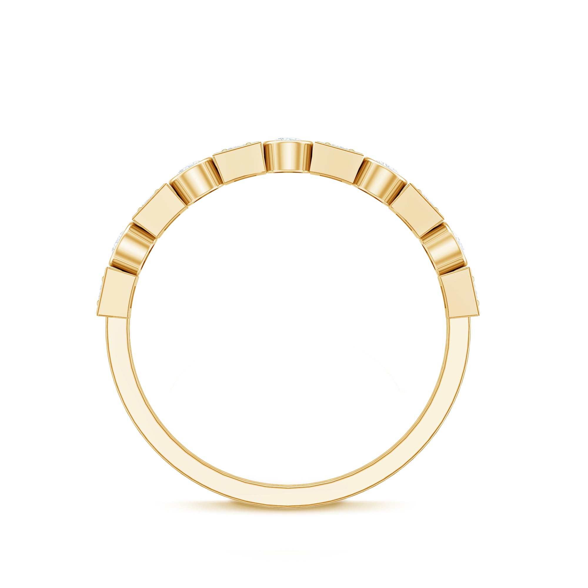 Certified Moissanite Geometric Wedding Band D-VS1 - Rosec Jewels