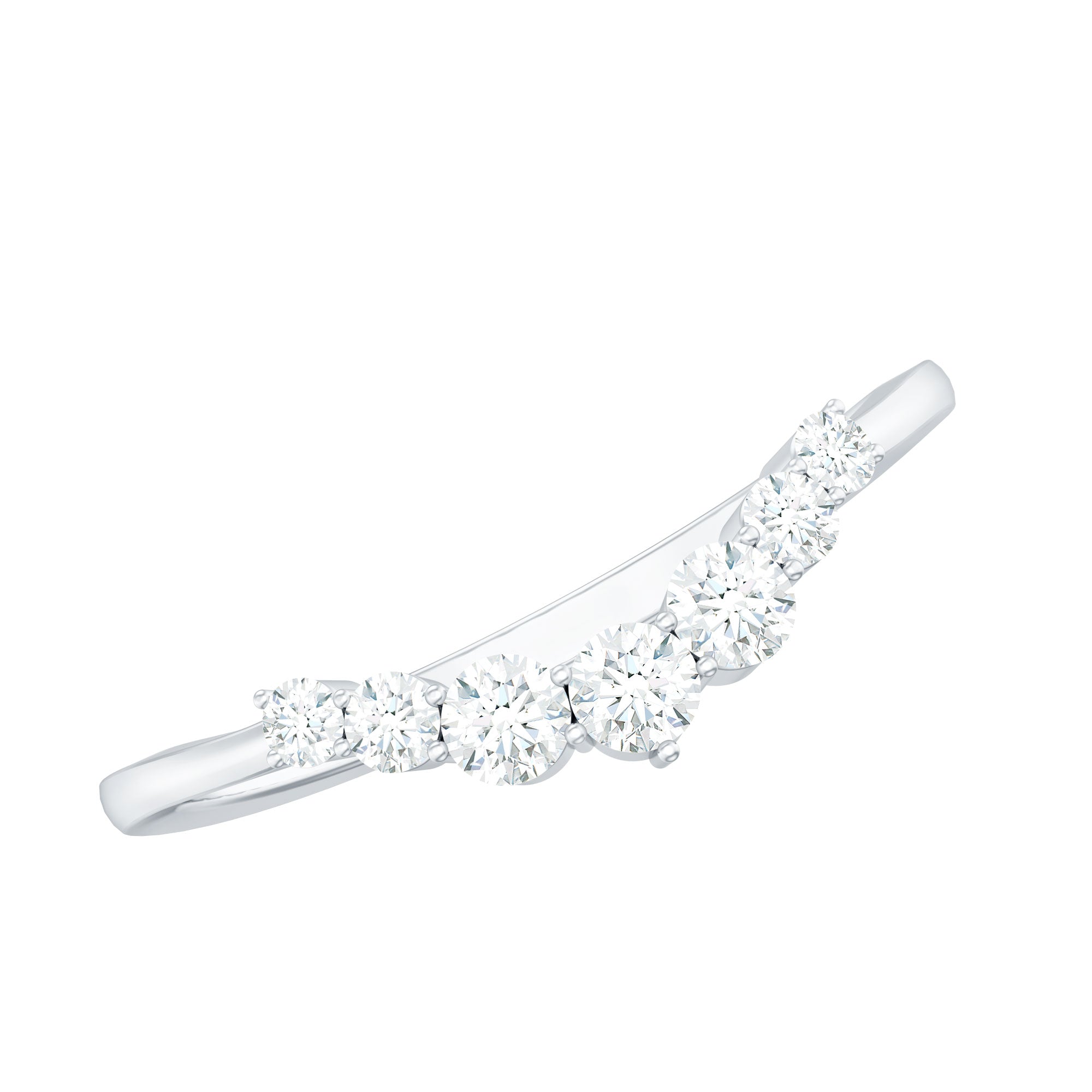 Certified Moissanite Chevron Ring Enhancer for Women