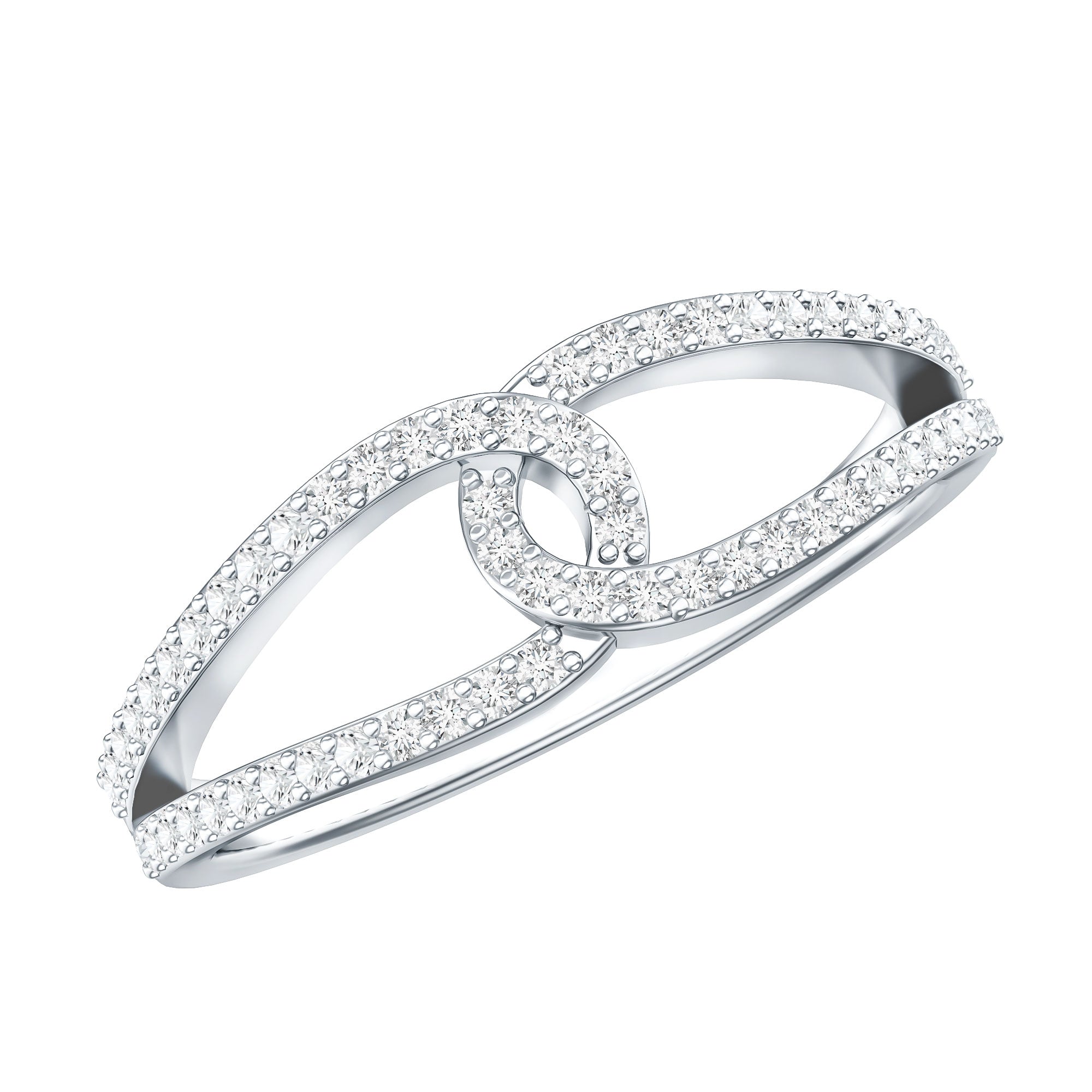 Certified Moissanite Infinity Promise Ring D-VS1 - Rosec Jewels