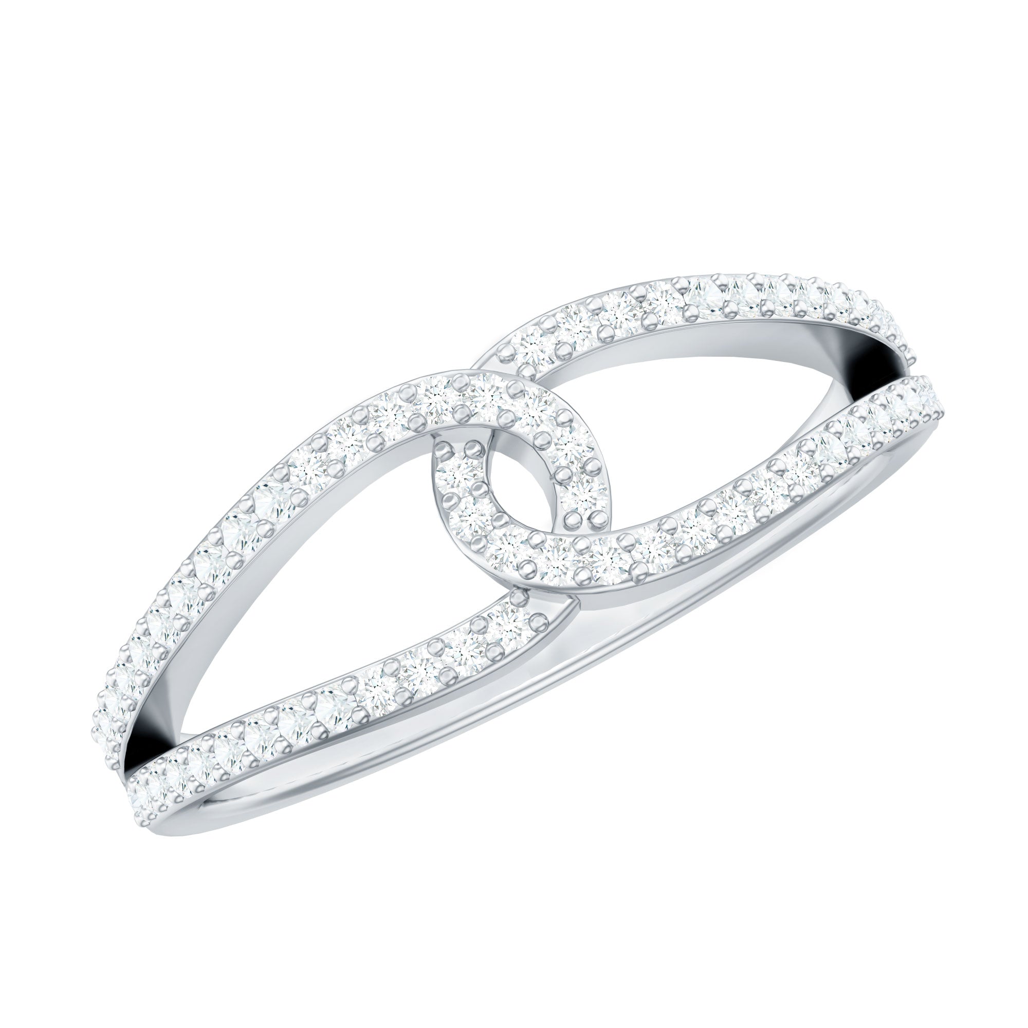 Certified Moissanite Infinity Promise Ring
