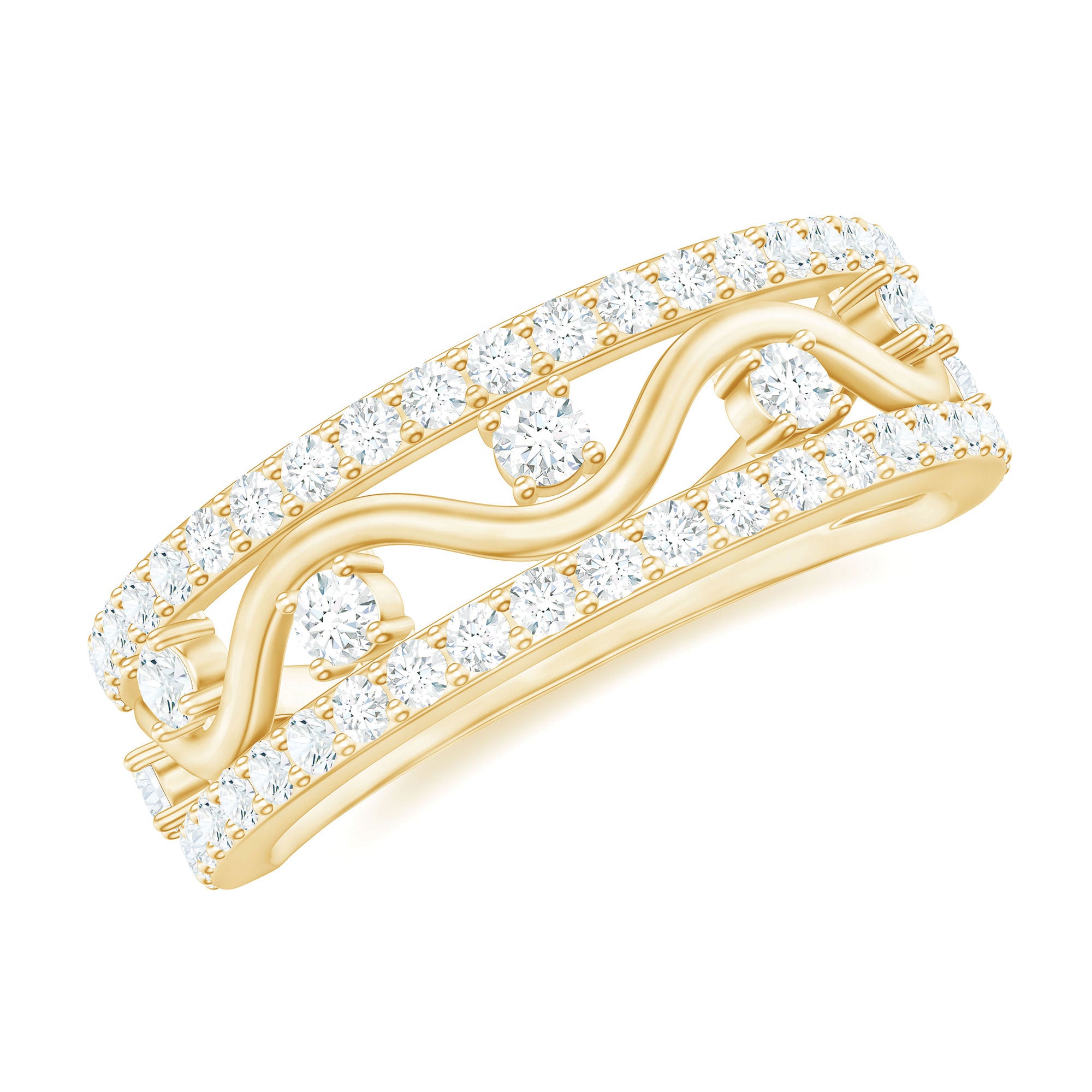 Certified Moissanite Wedding Anniversary Band for Her D-VS1 - Rosec Jewels