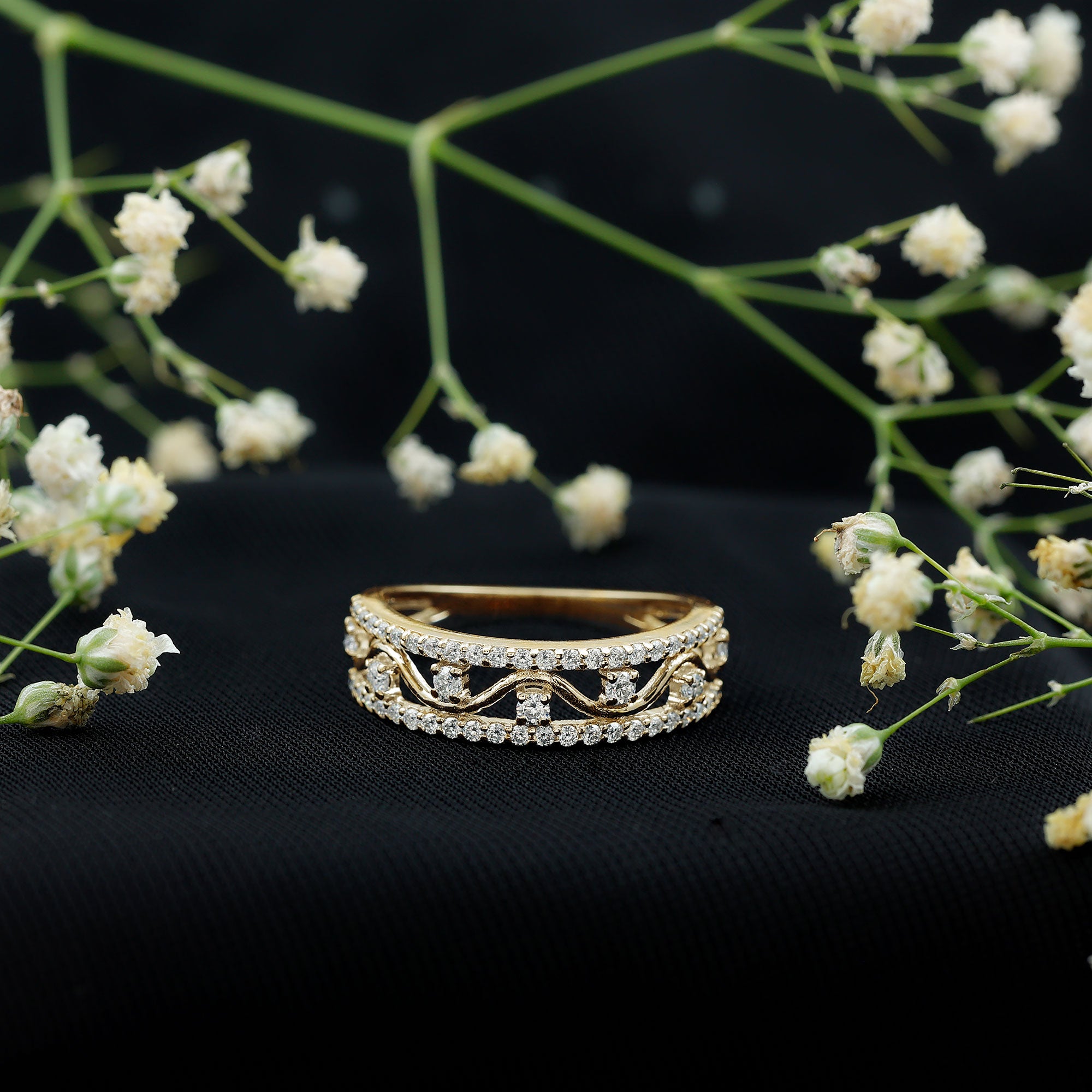 Certified Moissanite Wedding Anniversary Band for Her D-VS1 - Rosec Jewels
