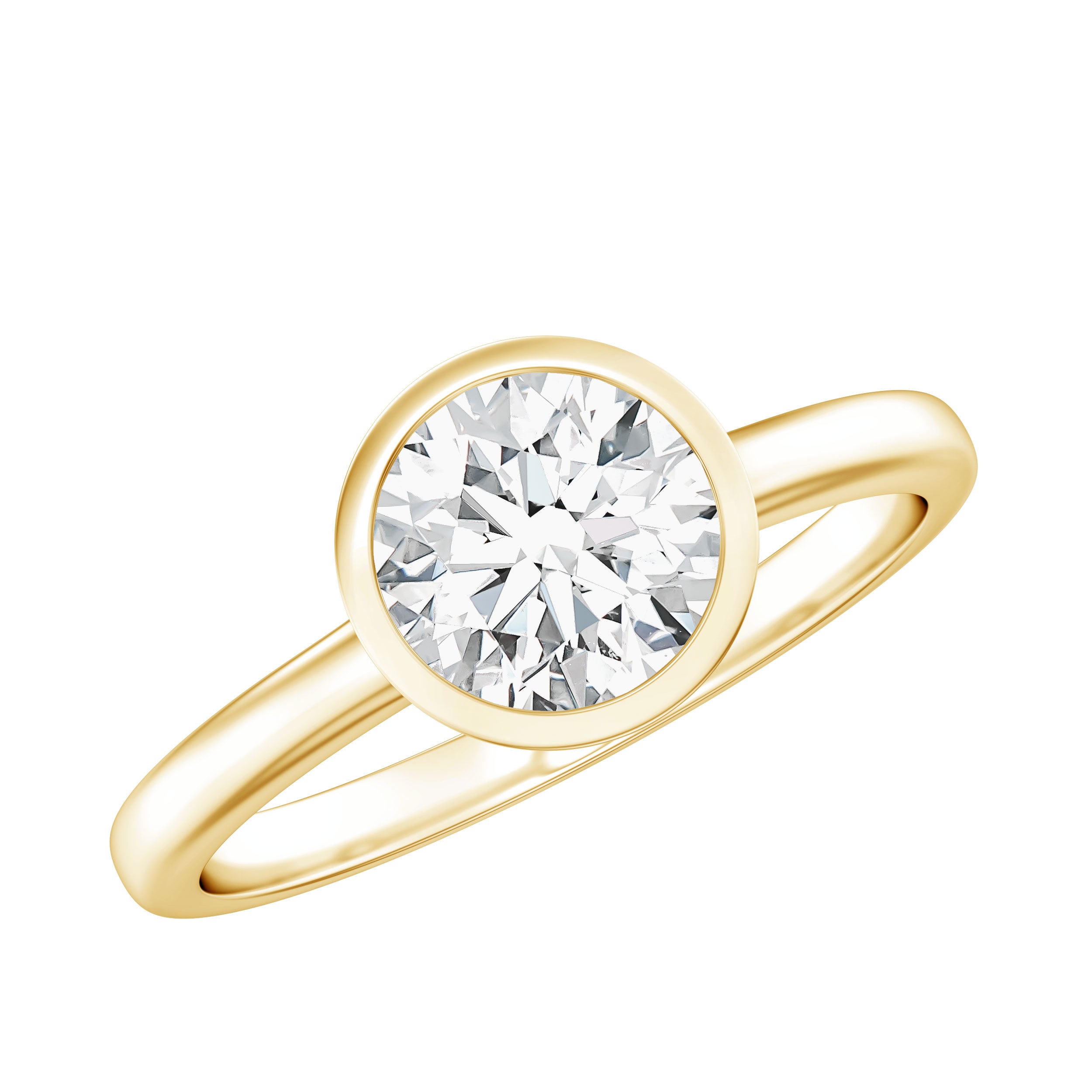 1.50 CT Moissanite Bezel Set Engagement Ring For Women D-VS1 - Rosec Jewels
