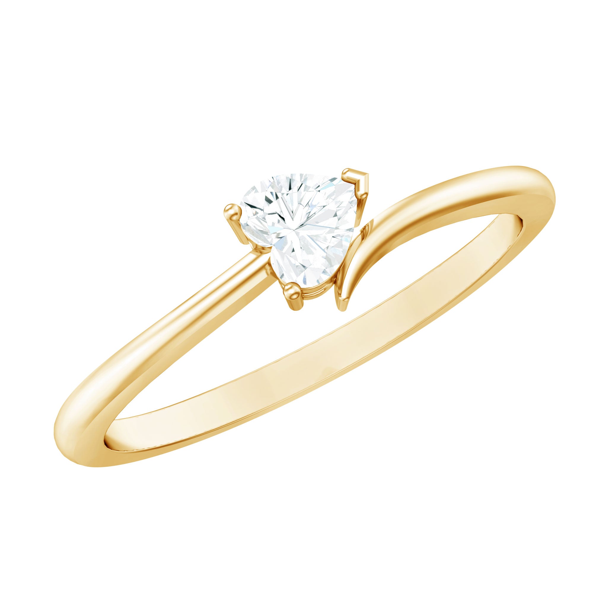 Heart Shaped Moissanite Dainty Promise Ring for Her D-VS1 - Rosec Jewels