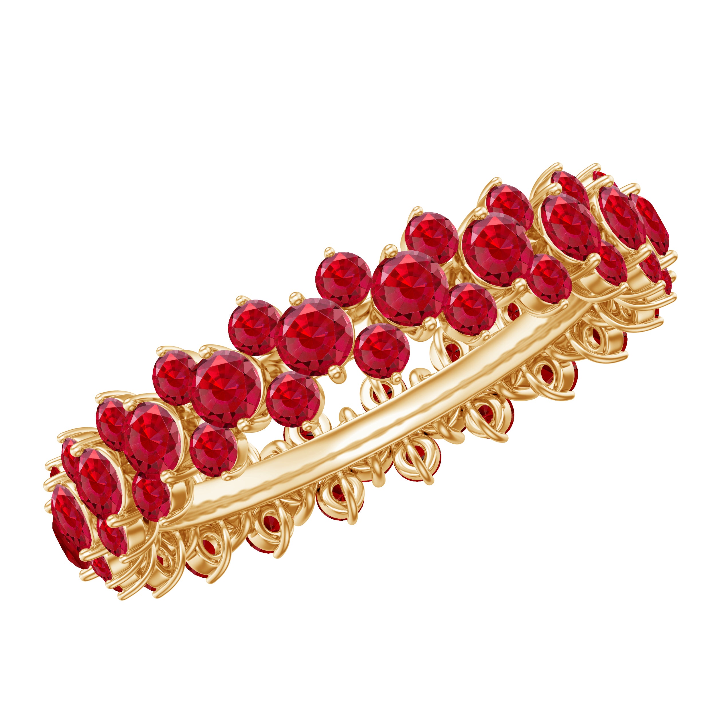 Rosec Jewels-Lab Created Ruby Cluster Wedding Band for Women