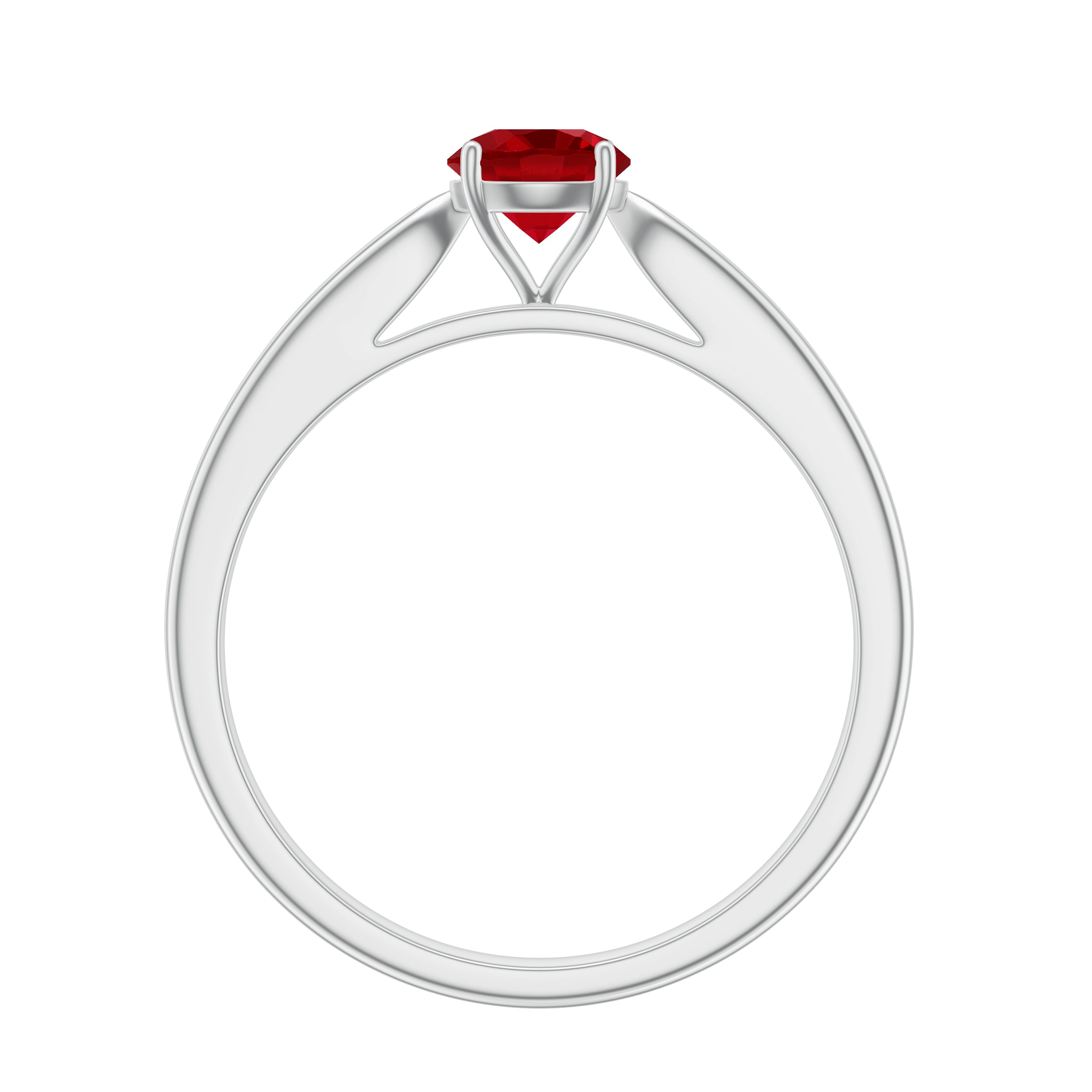Solitaire Lab Made Ruby Promise Ring with Certificate AAAA - Rosec Jewels