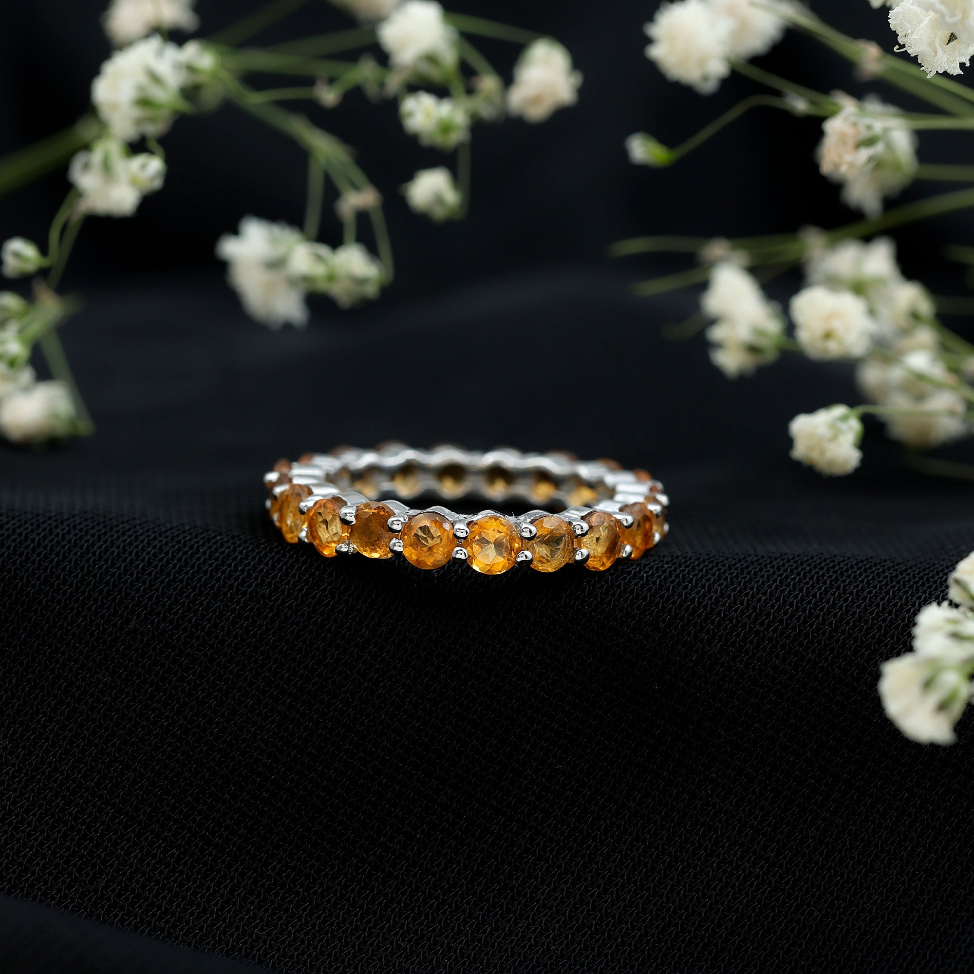 Genuine Citrine Full Eternity Band for Women AAA - Rosec Jewels