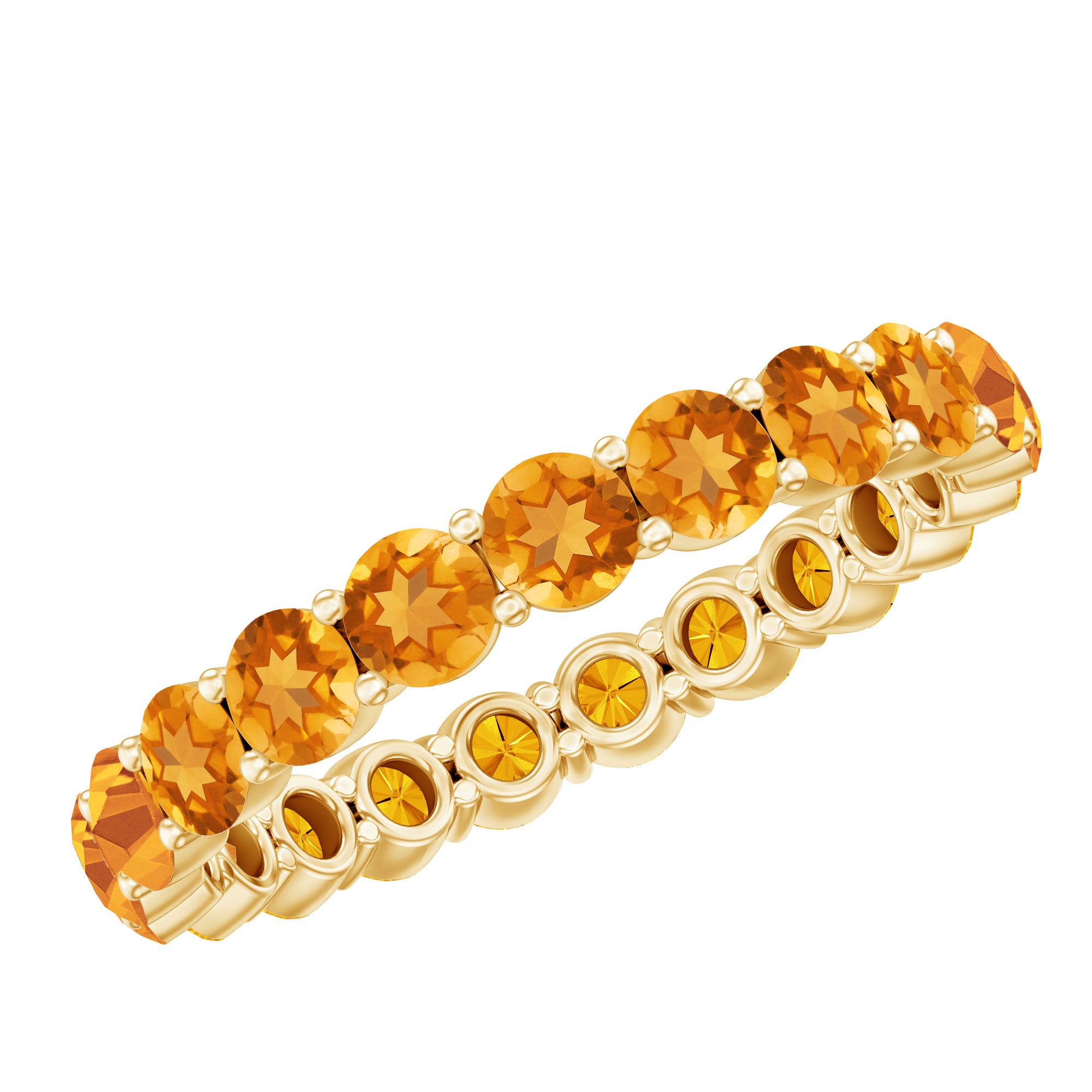 Genuine Citrine Full Eternity Band for Women AAA - Rosec Jewels