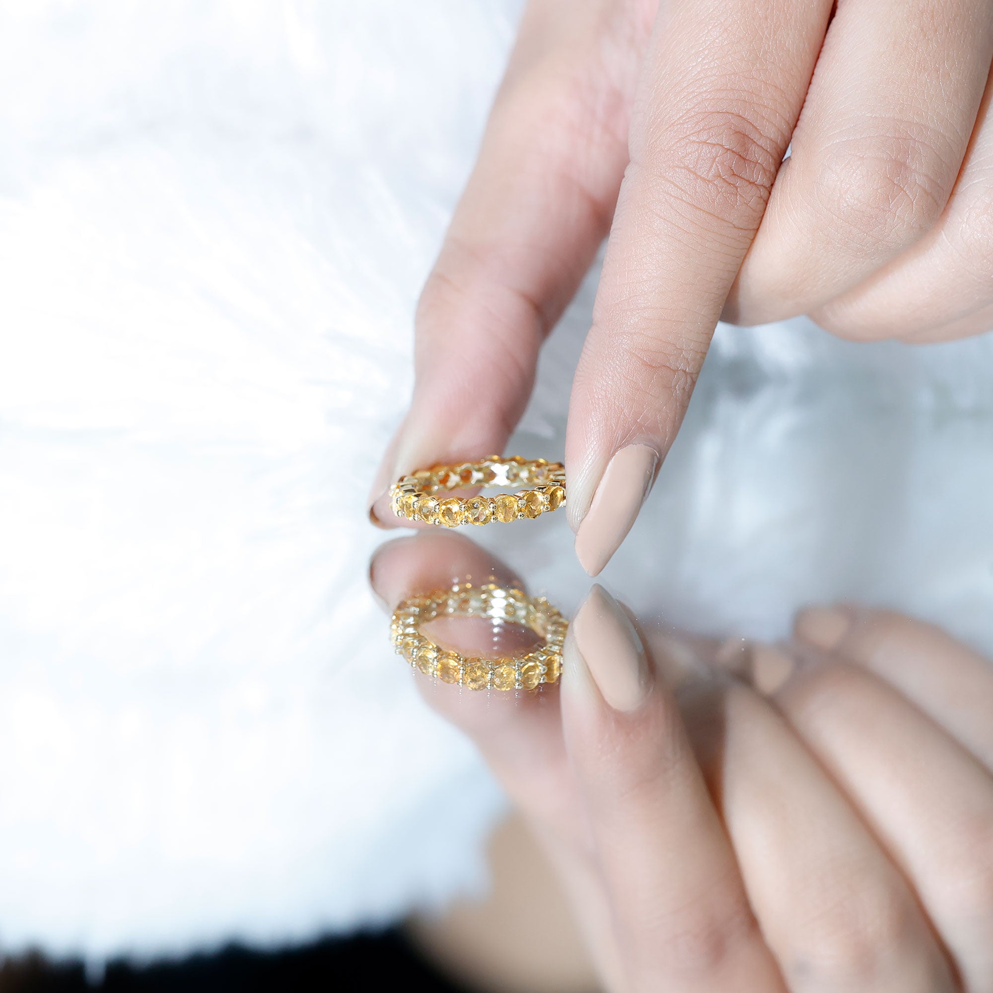 Genuine Citrine Full Eternity Band for Women AAA - Rosec Jewels