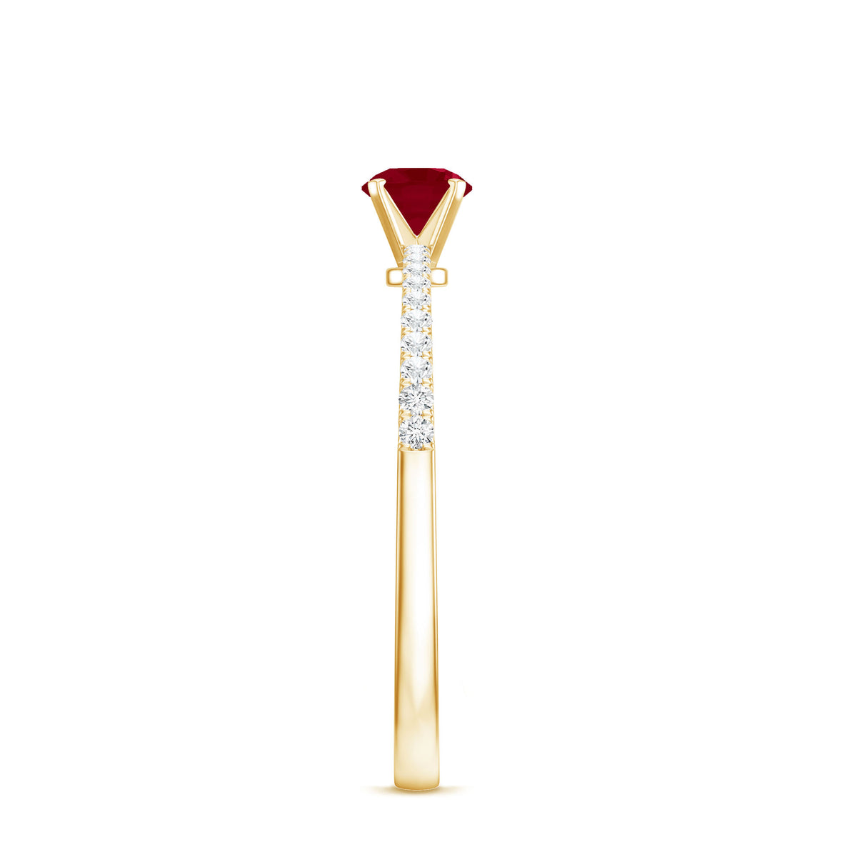 Natural 0.6 Carat Ruby Promise Ring with Diamond AAA - Rosec Jewels