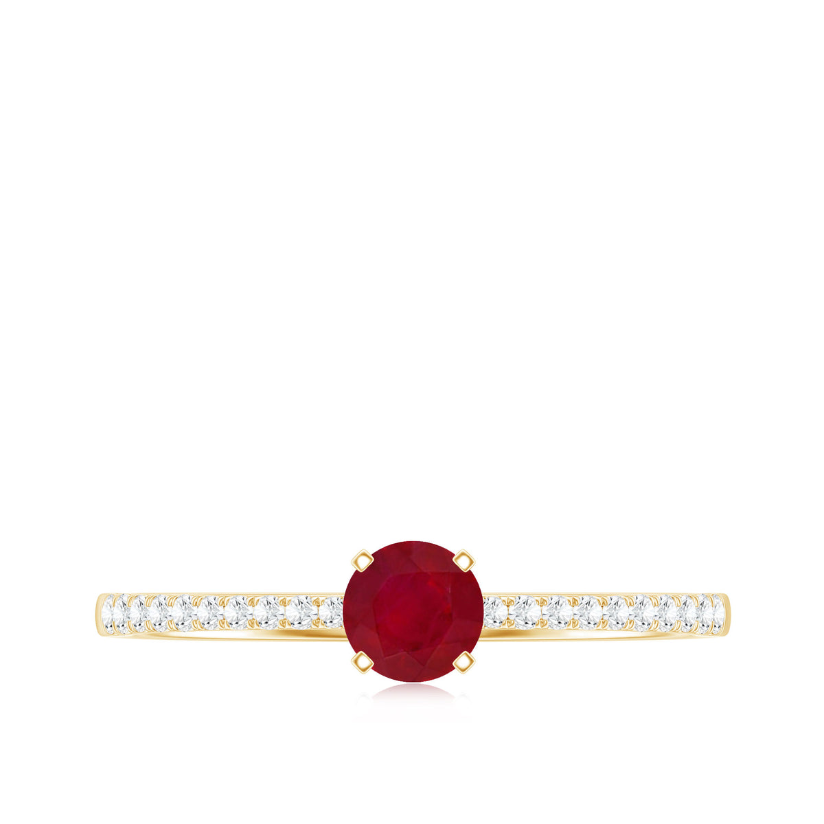 Natural 0.6 Carat Ruby Promise Ring with Diamond AAA - Rosec Jewels