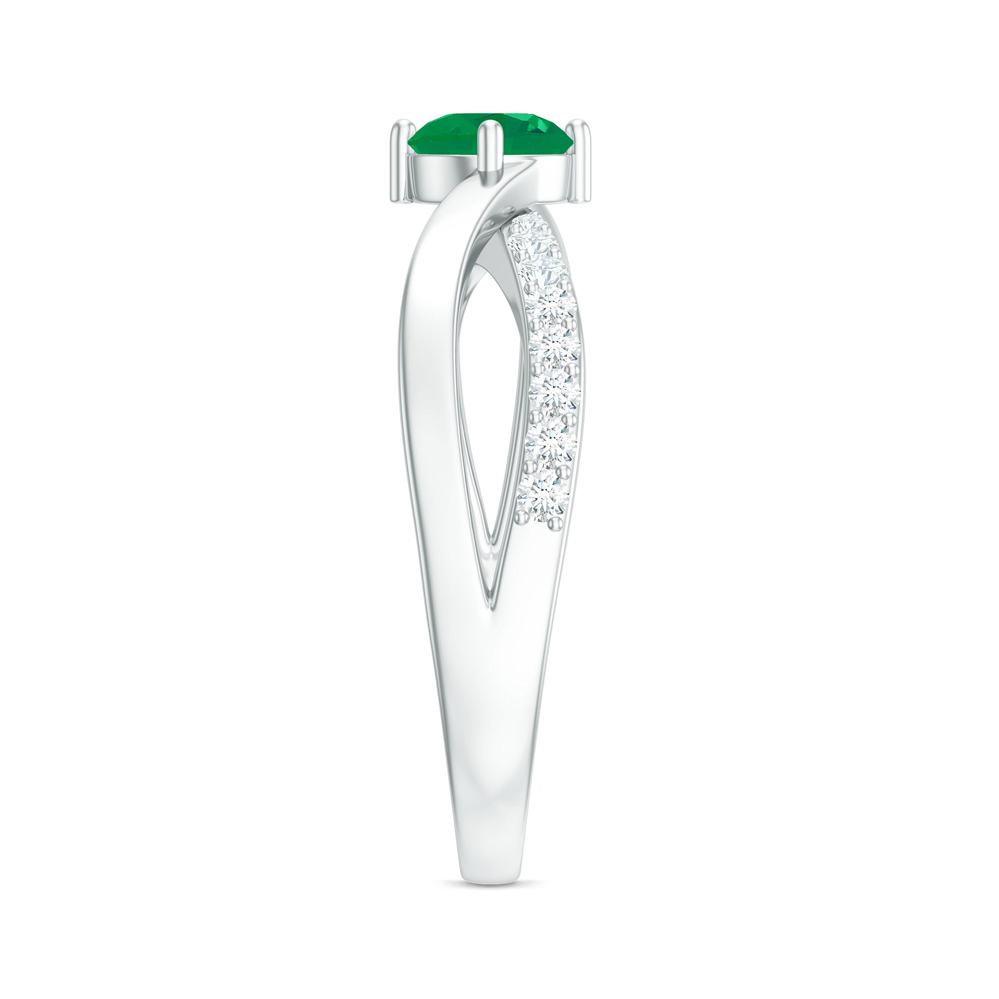 Rosec Jewels-Real Emerald Infinity Promise Ring with Diamond