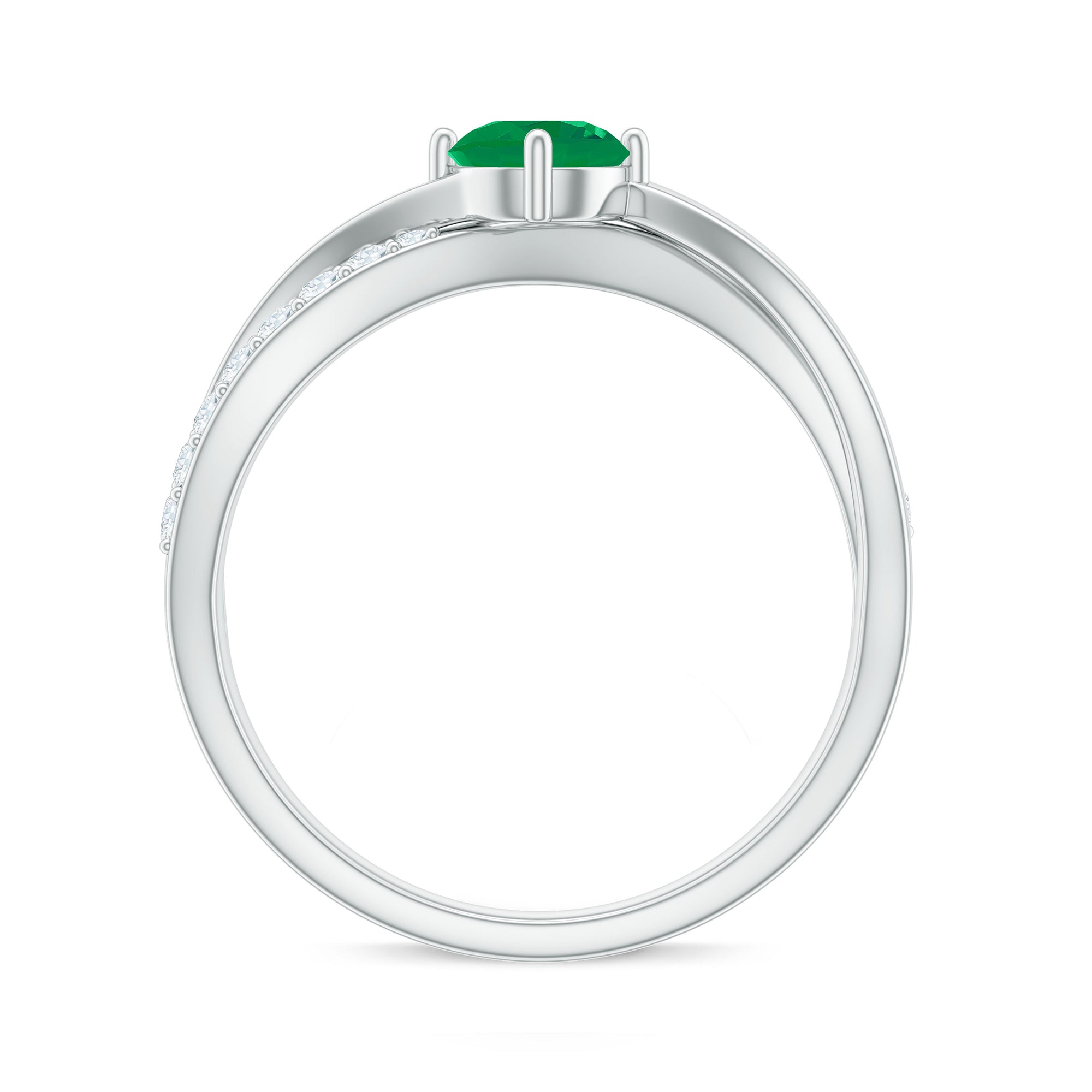 Rosec Jewels-Real Emerald Infinity Promise Ring with Diamond