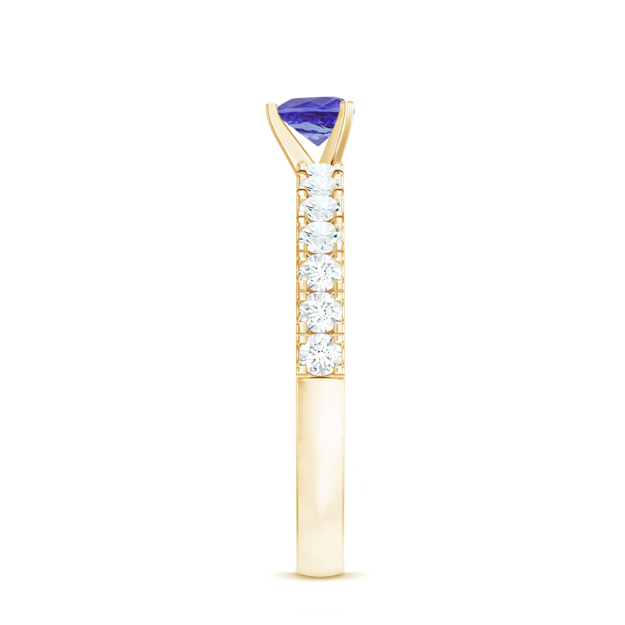 Natural Tanzanite Heart Proposal Ring with Diamond AAA - Rosec Jewels