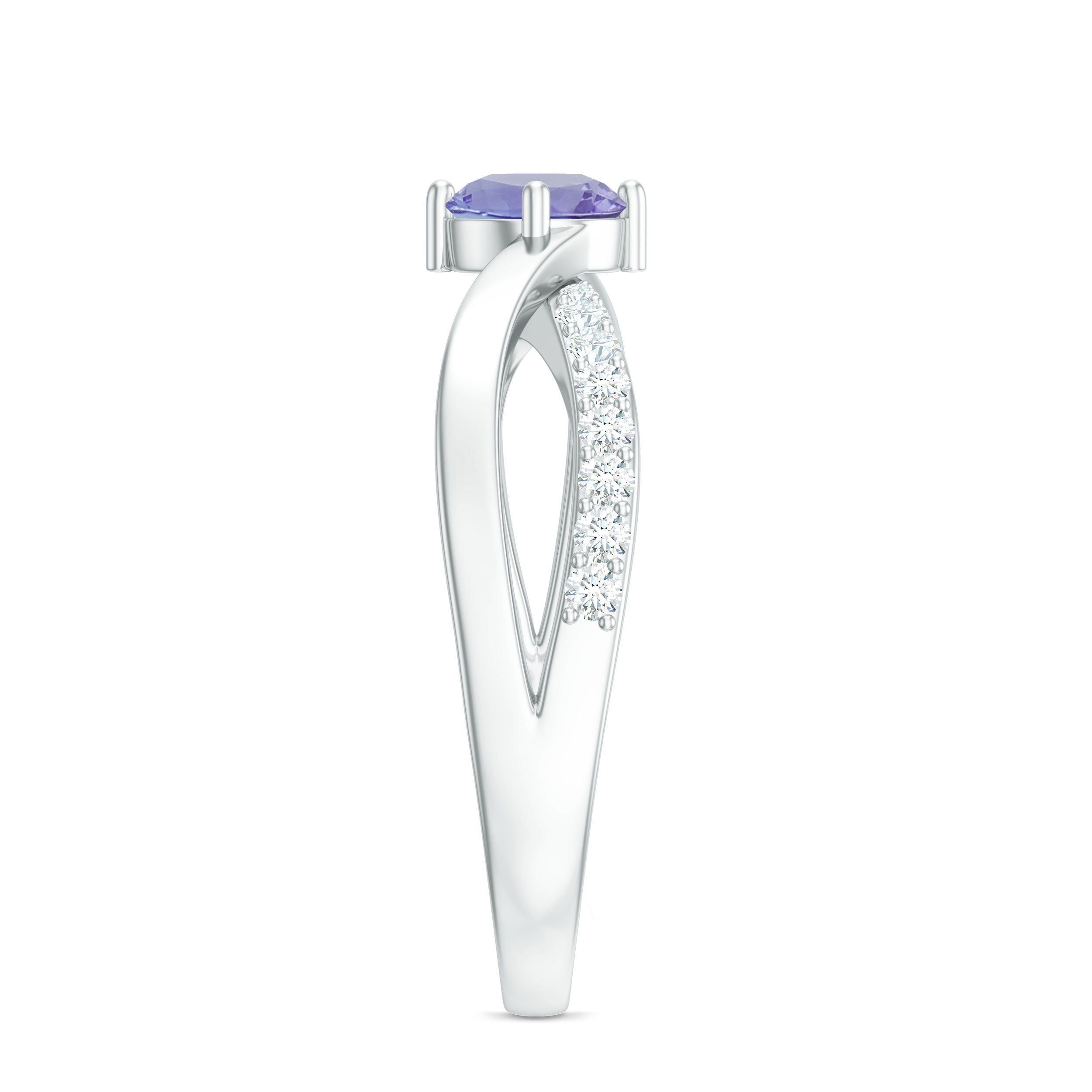 Certified Tanzanite Infinity Proposal Ring with Diamond AAA - Rosec Jewels